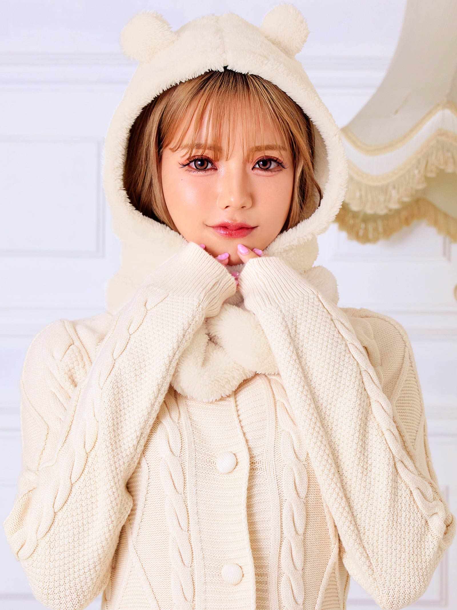 12/11新作!ふわもこキュートベアフード付きマフラー