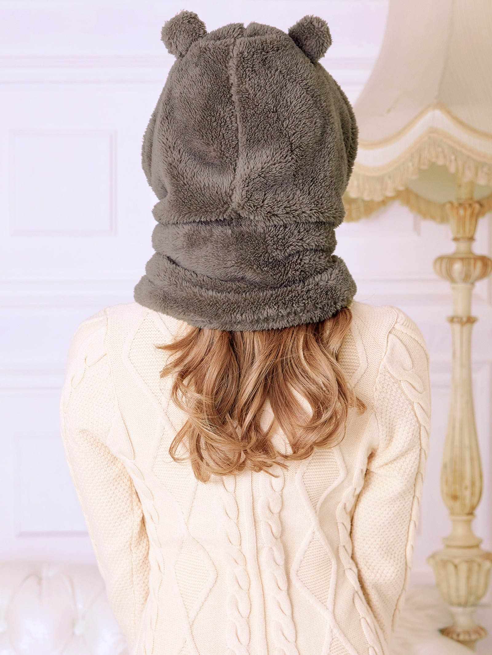 12/11新作!ふわもこキュートベアフード付きマフラー