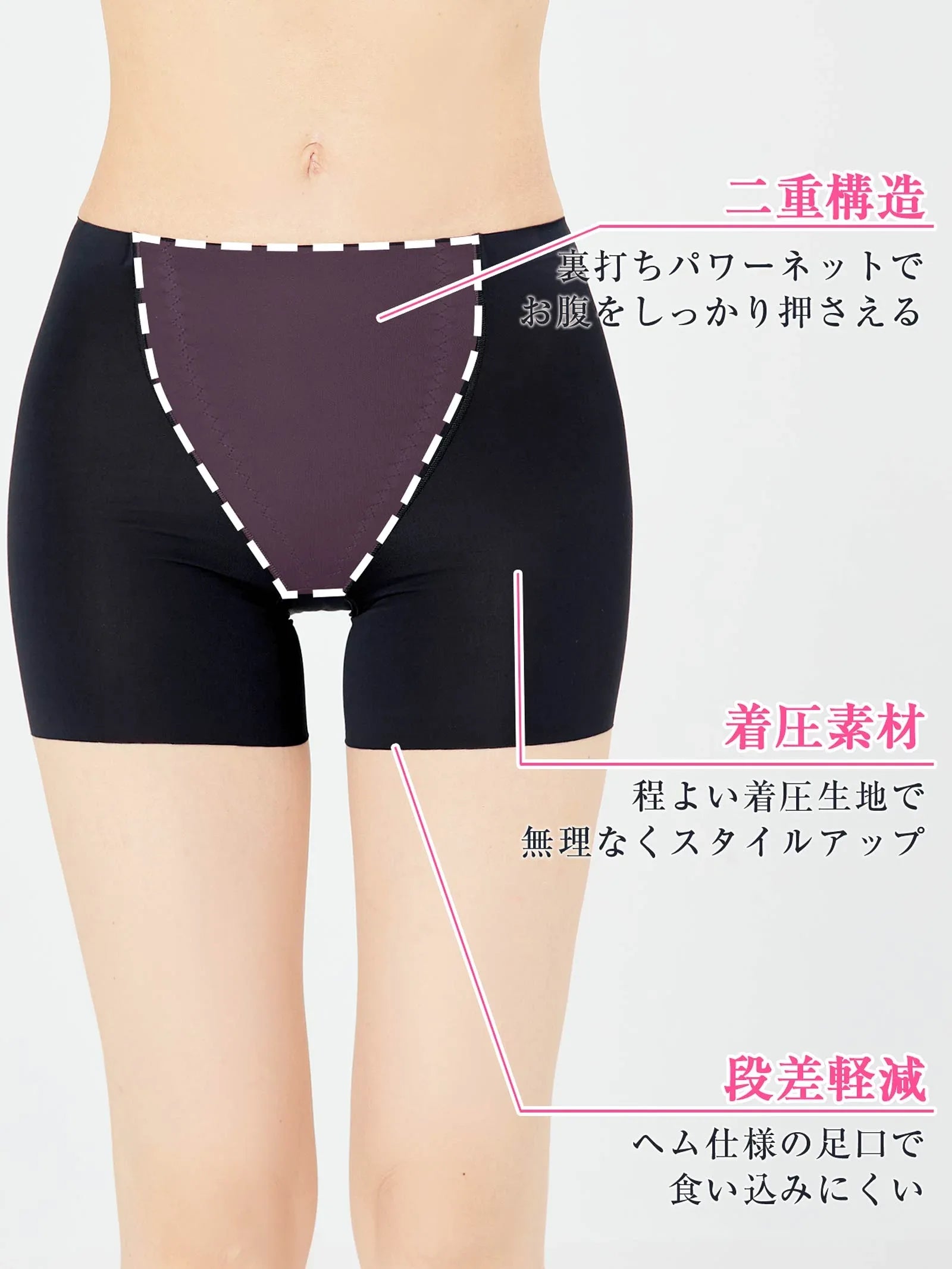 2/14再販!シンプルワンカラーお腹押さえ1分丈ショーツ - 【公式】247Lingerie