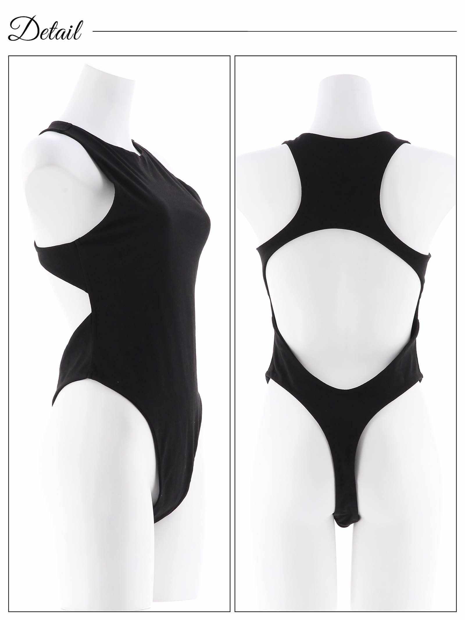 8/1新作!モノトーンバックホールボディスーツ