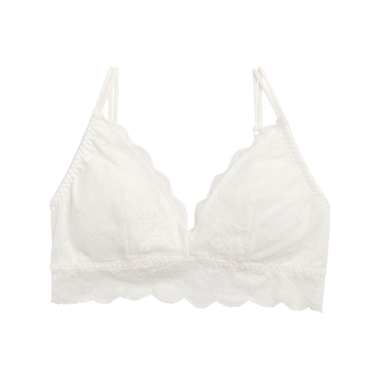 【COCO Linge】【ノンワイヤー】フラワー刺繍スカラップレースブラジャー単品