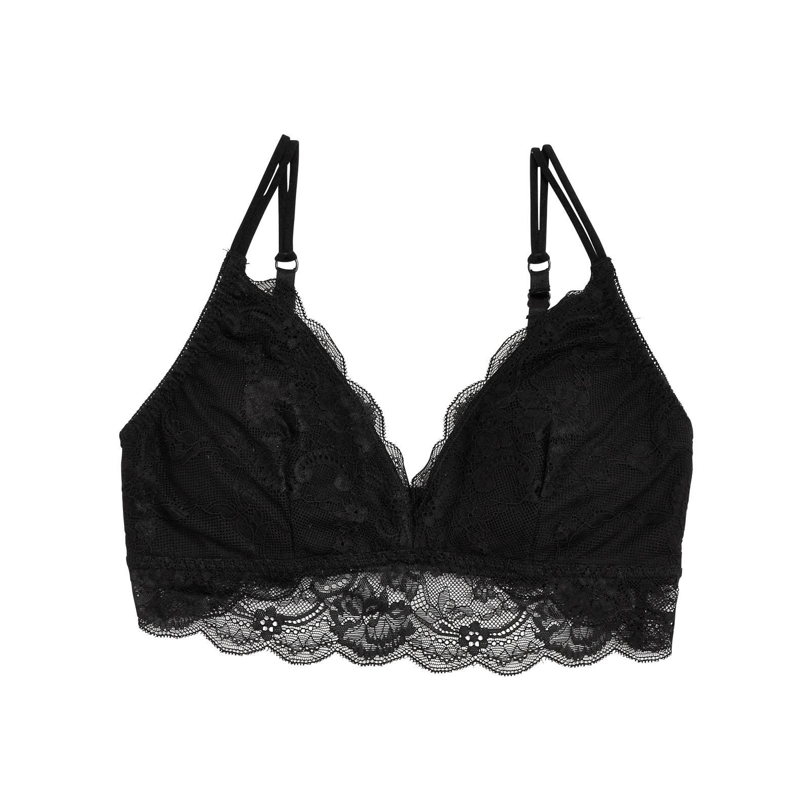 【COCO Linge】【ノンワイヤー】フラワー刺繍スカラップレースブラジャー単品