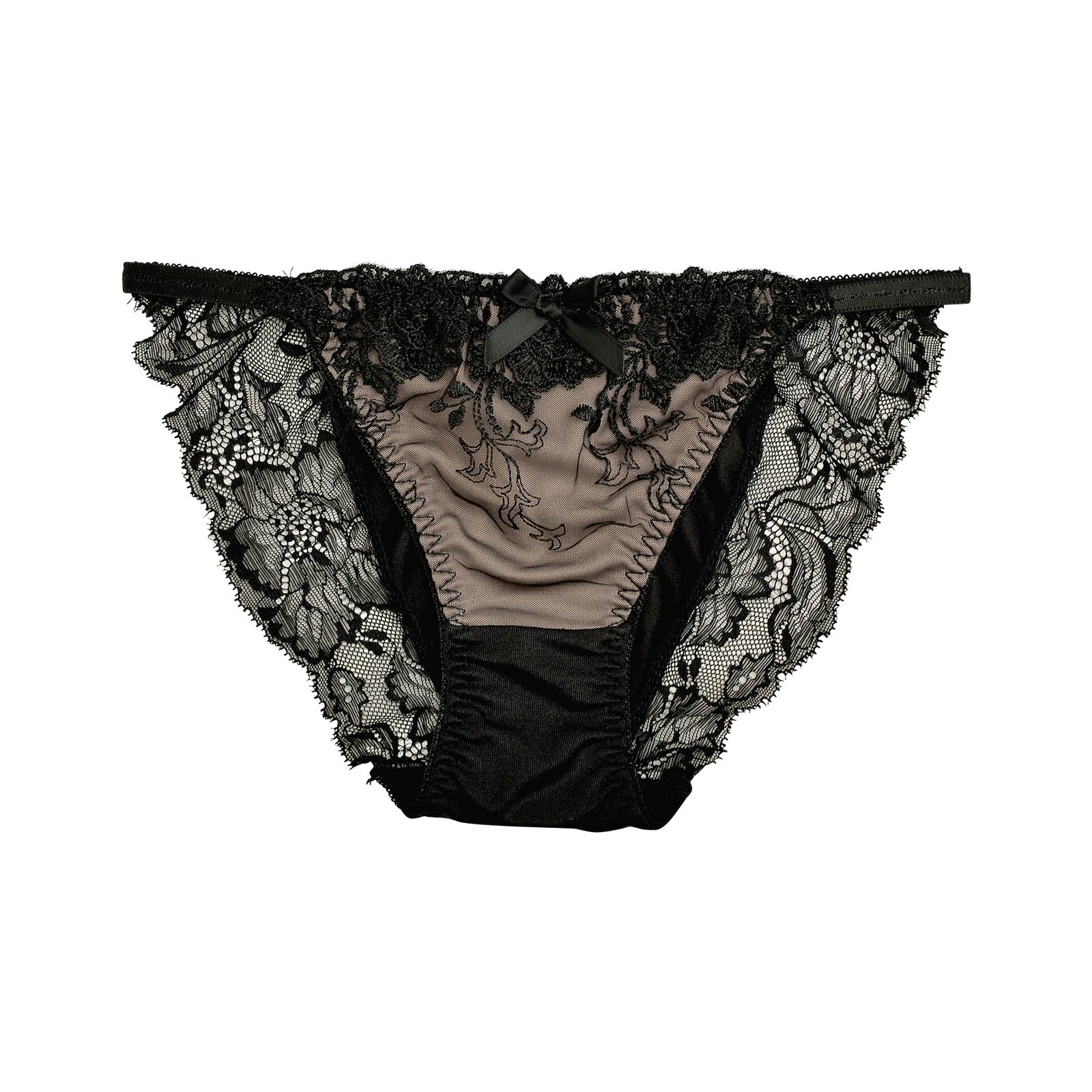 11/5再販!スモーキーカラー×ブラックフラワー刺繍フルバックショーツ単品