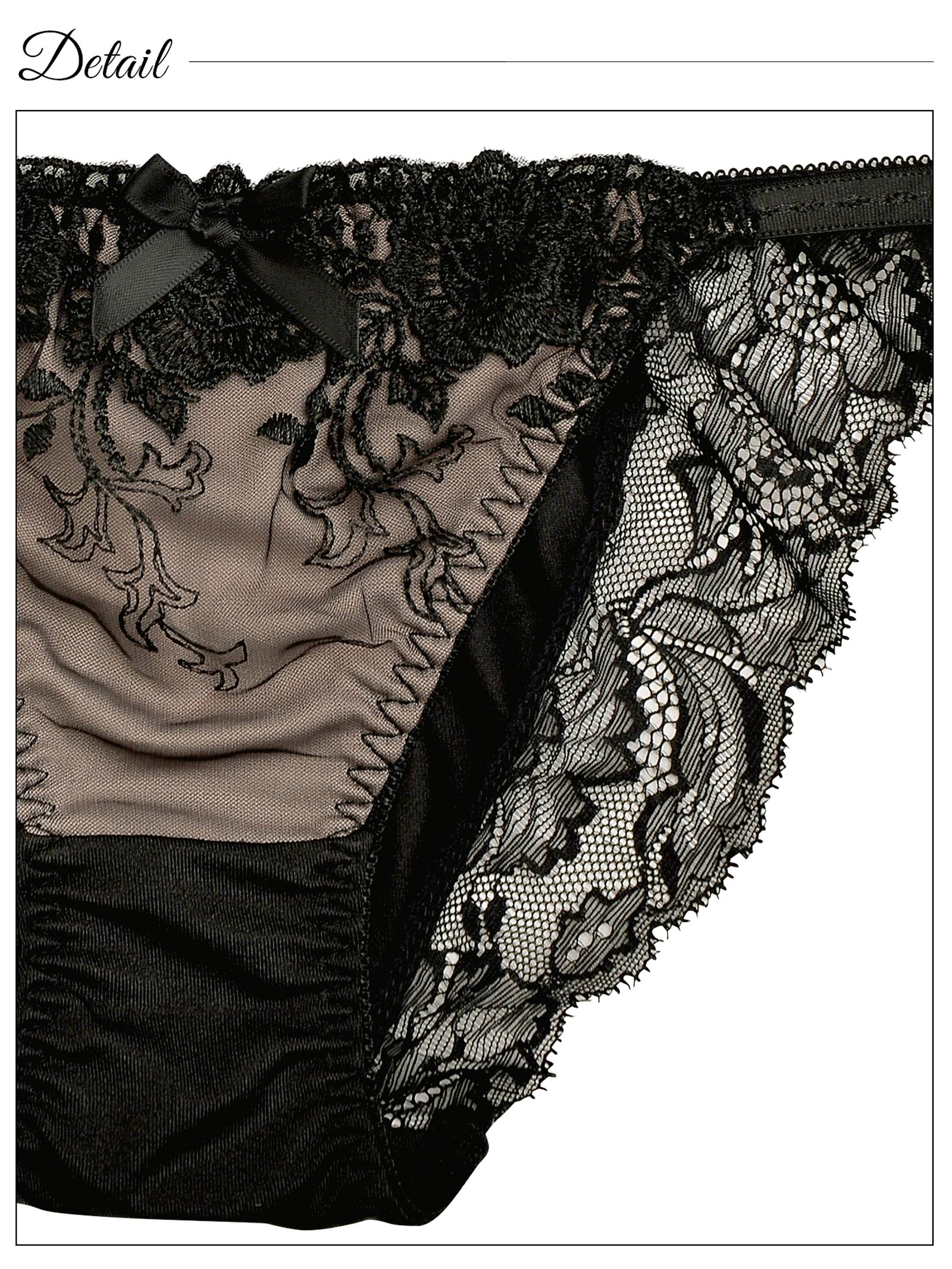 11/5再販!スモーキーカラー×ブラックフラワー刺繍フルバックショーツ単品