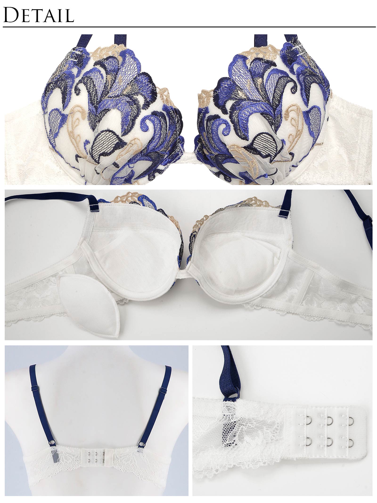 【永尾まりや着用】【Reinest】ディープリリー刺繍ブラジャー&サイド紐バック透けTバックショーツ - 【公式】247Lingerie