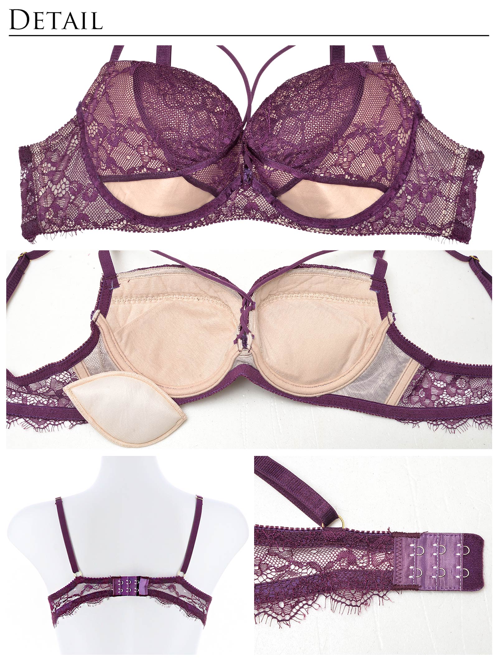 1/19新作!【予約:1/23頃より順次発送】【Reinest】アトラクティブレーシィクロスブラジャー&バック透けフルバックショーツ