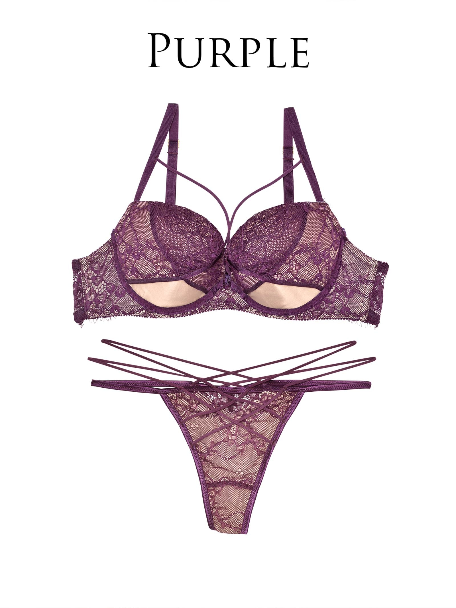 1/19新作!【予約:1/23頃より順次発送】【Reinest】アトラクティブレーシィクロスブラジャー&バック透けTバックショーツ