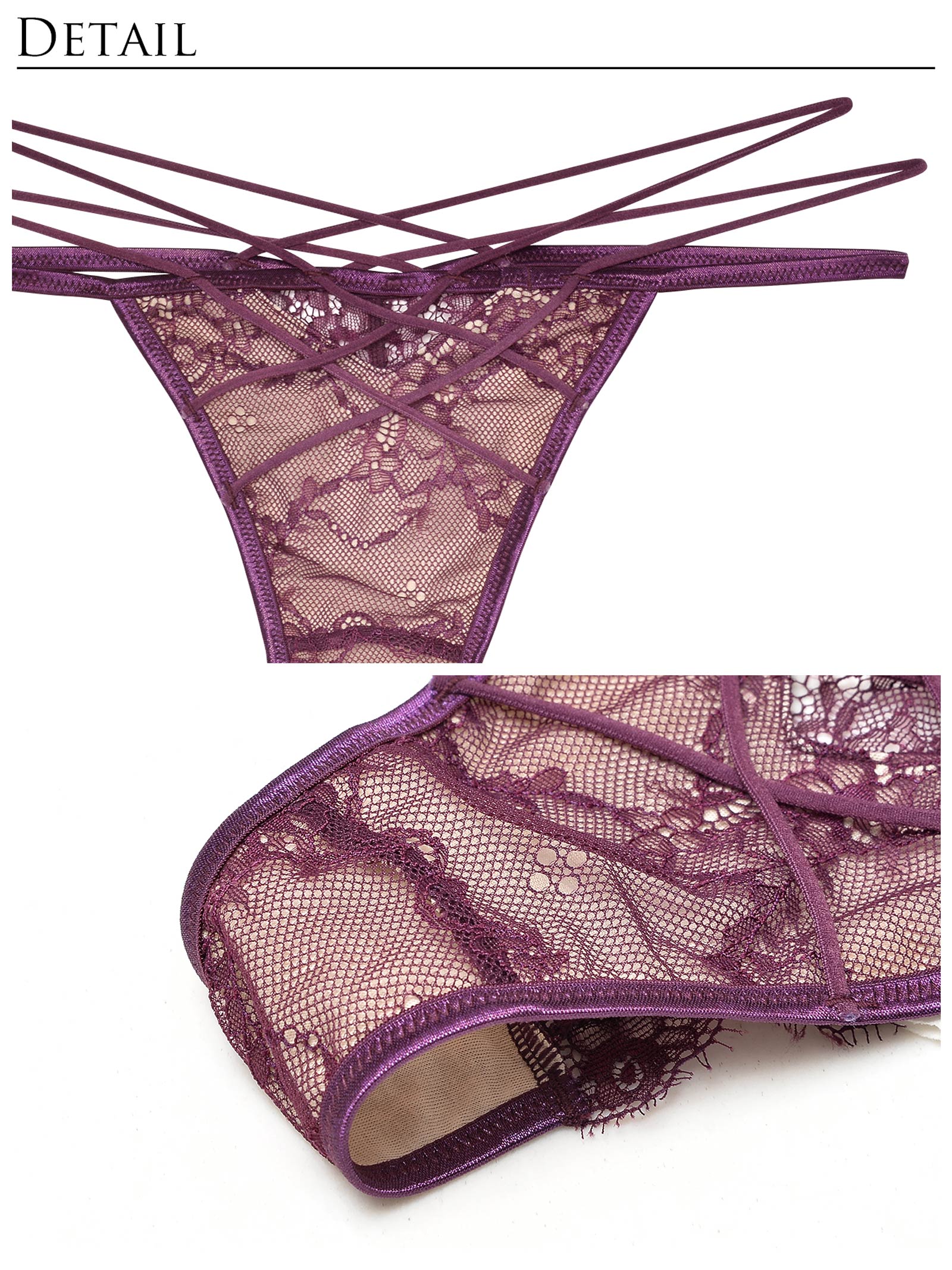 1/19新作!【予約:1/23頃より順次発送】【Reinest】アトラクティブレーシィクロスブラジャー&バック透けTバックショーツ