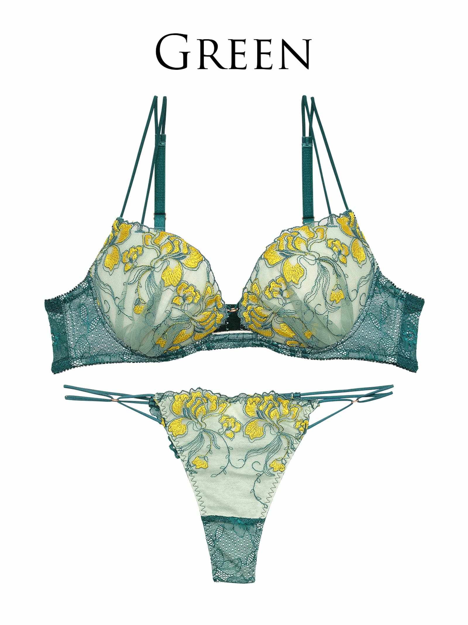 1/29新作!【Reinest】クラッシービビッドフラワーブラジャー&バック透けTバックショーツ