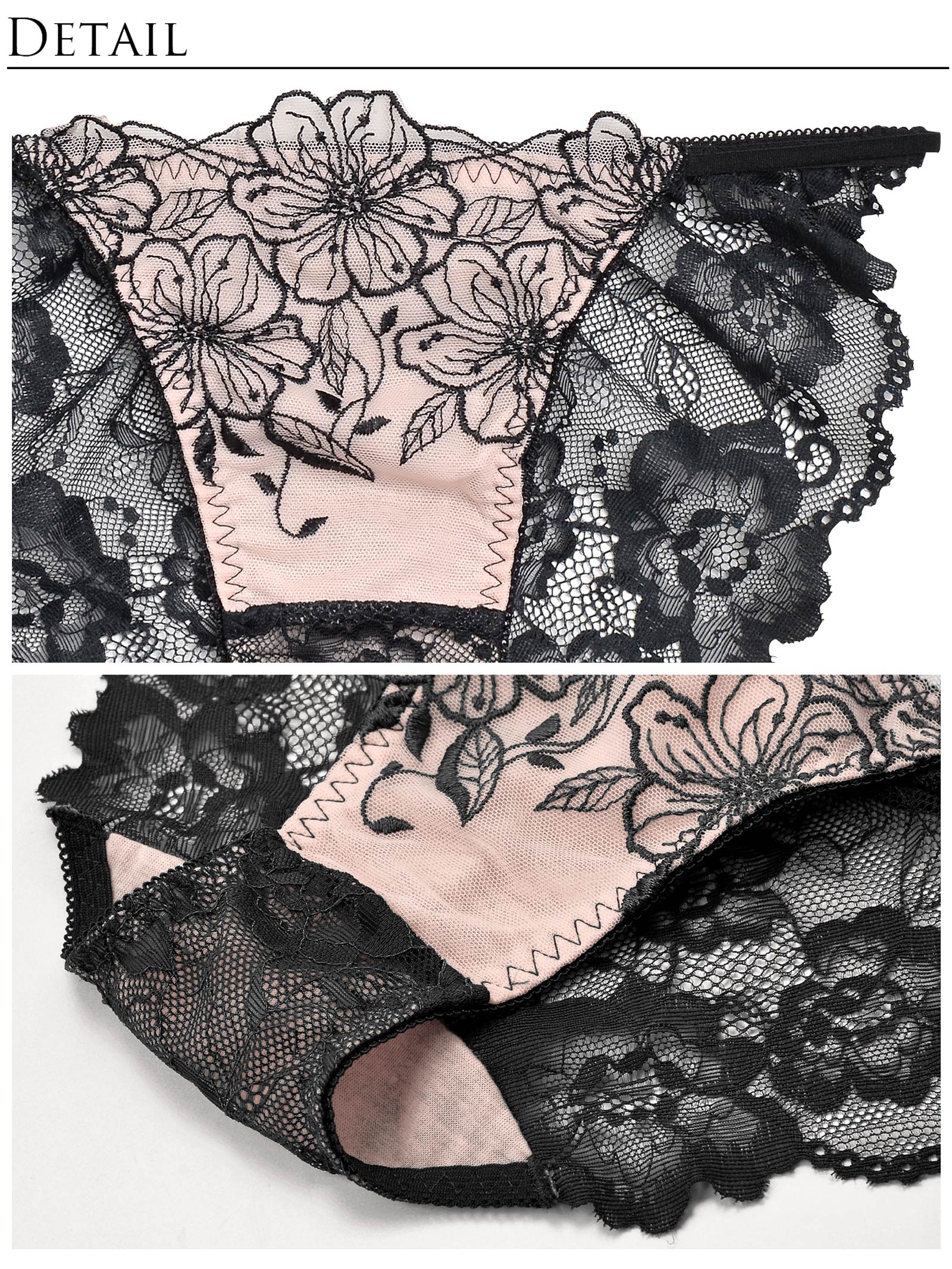 11/27再販!キムボラム着用【Reinest】SEXYレース花柄ブラジャー&バック透けフルバックショーツ