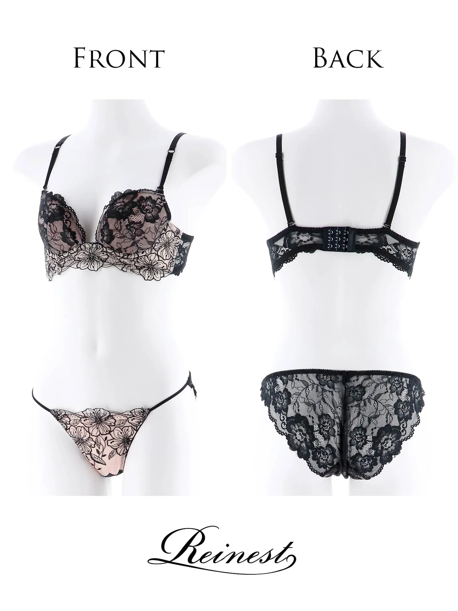 1/31再販!キムボラム着用【Reinest】SEXYレース花柄ブラジャー&バック透けフルバックショーツ - 【公式】247Lingerie