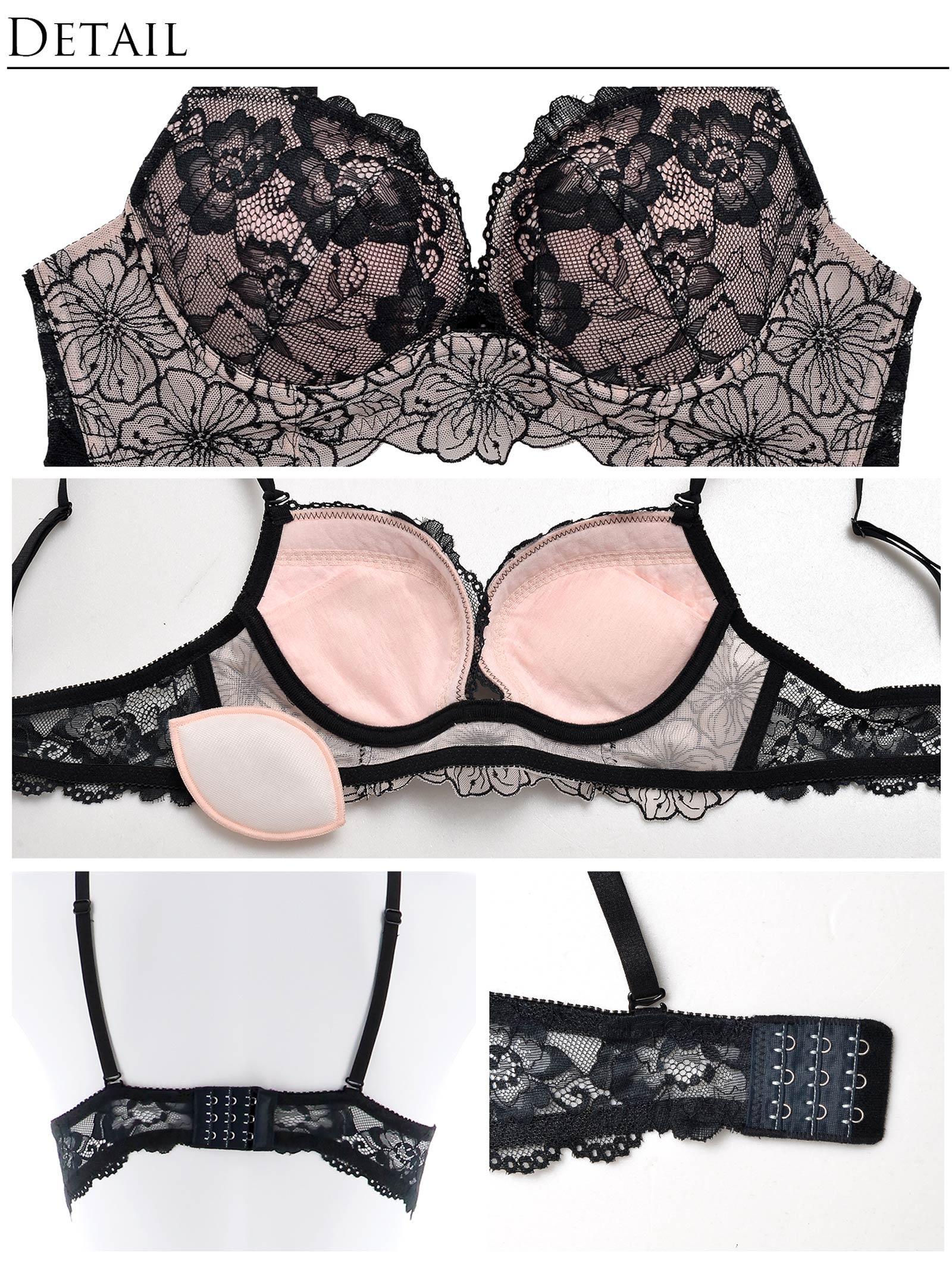 1/31再販!キムボラム着用【Reinest】SEXYレース花柄ブラジャー&バック透けフルバックショーツ - 【公式】247Lingerie