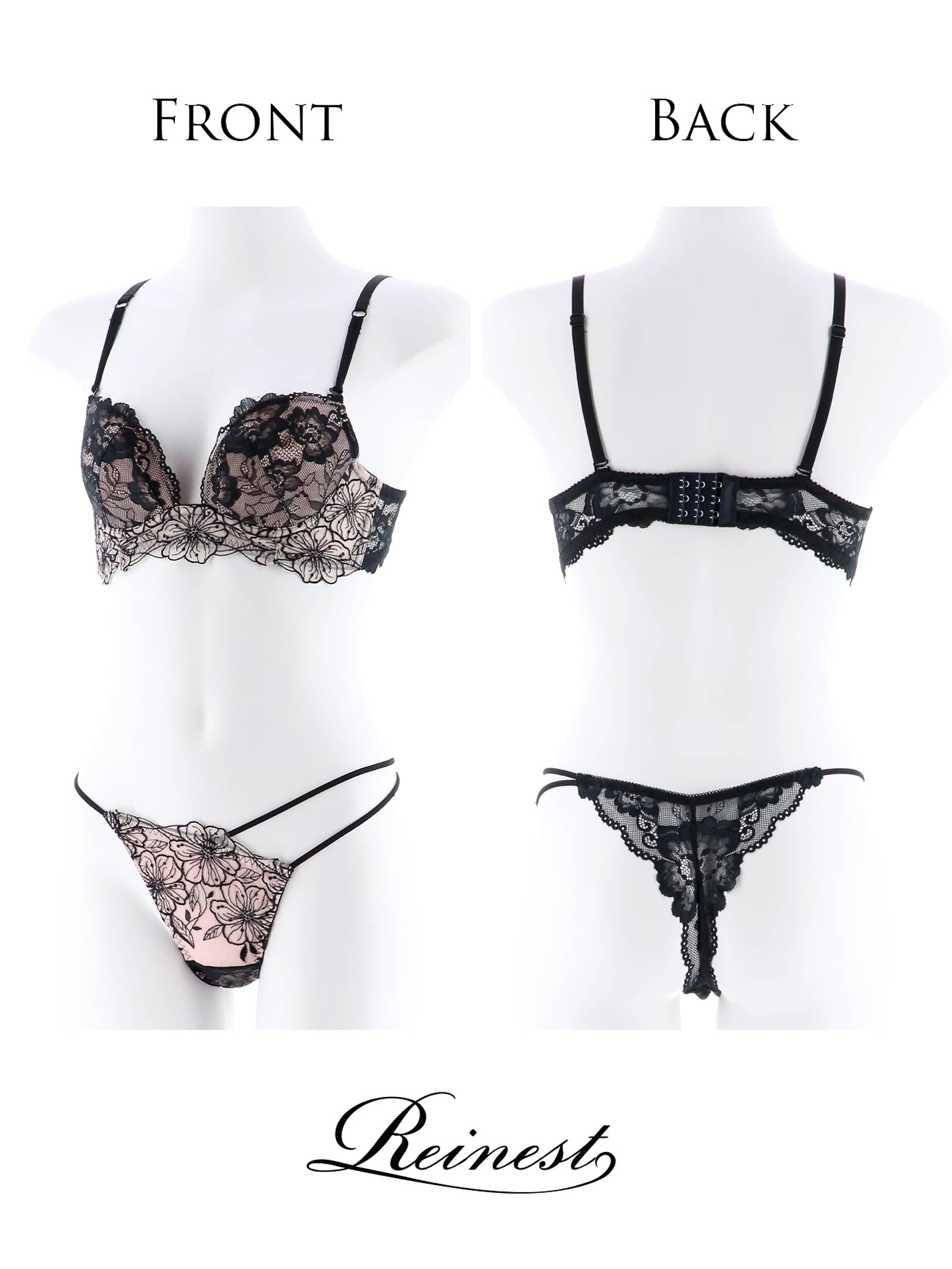 1/31再販!キムボラム着用【Reinest】SEXYレース花柄ブラジャー&バック透けTバックショーツ - 【公式】247Lingerie