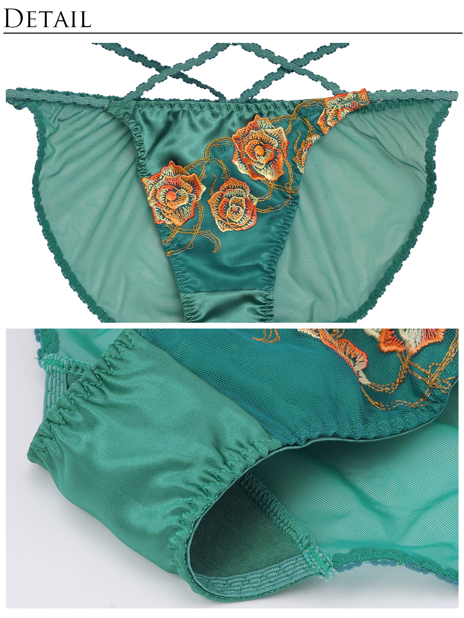 6/9新作!永尾まりや着用【Reinest】クラシカルグラデーションローズブラジャー&バック透けフルバックショーツ