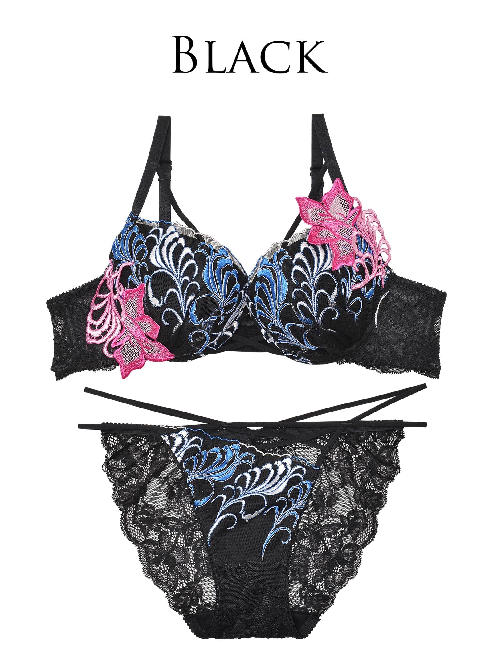 12/25新作!【Reinest】ボタニカルビューティーリーフブラジャー&バック透けフルバックショーツ