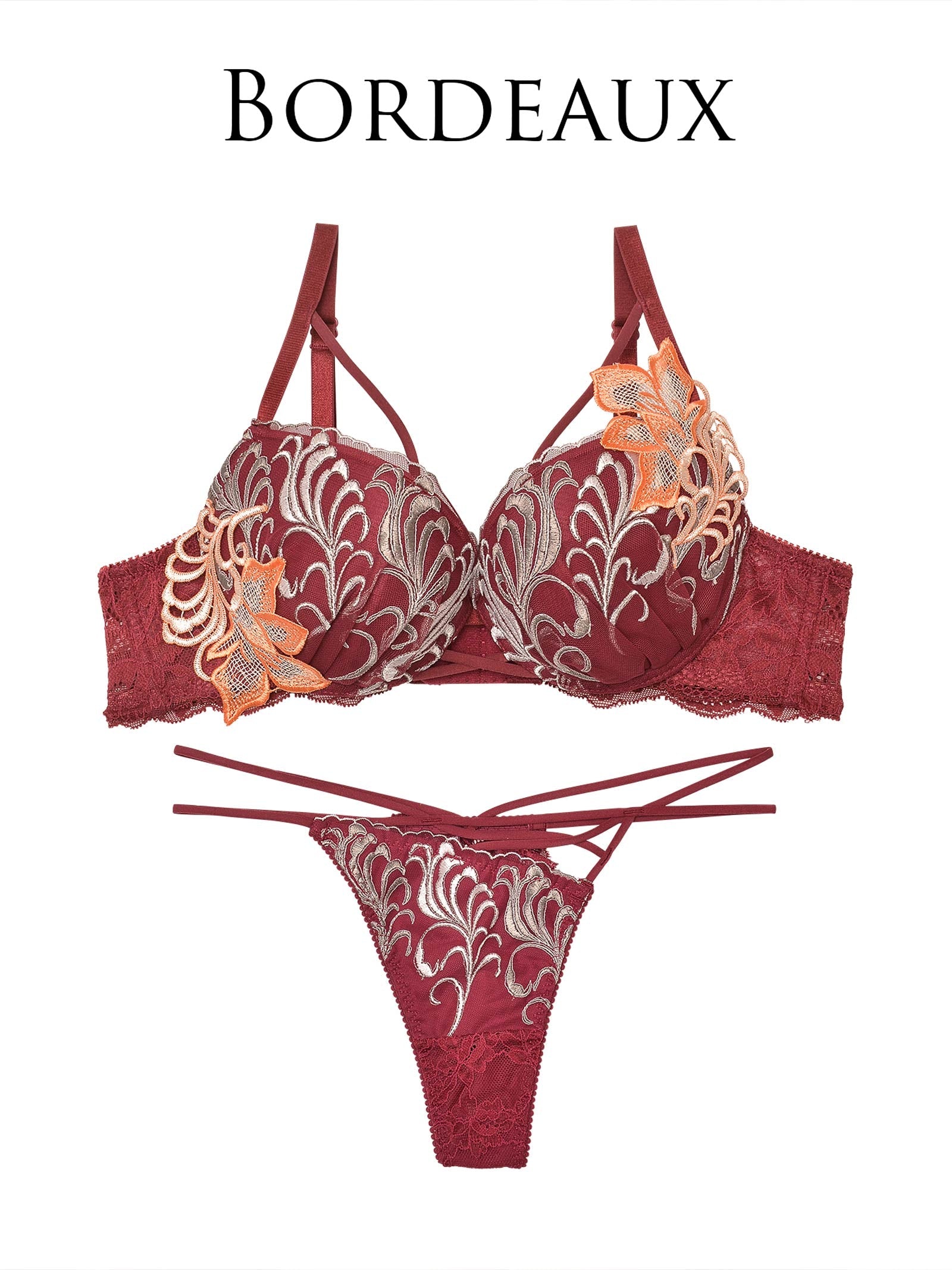 12/25新作!【Reinest】ボタニカルビューティーリーフブラジャー&バック透けTバックショーツ