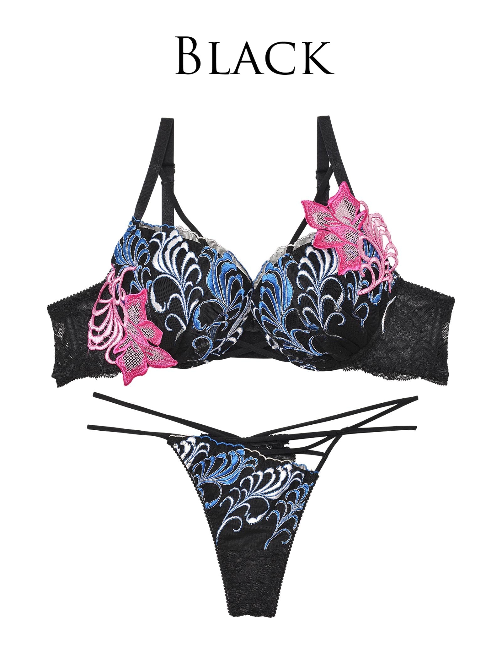 12/25新作!【Reinest】ボタニカルビューティーリーフブラジャー&バック透けTバックショーツ