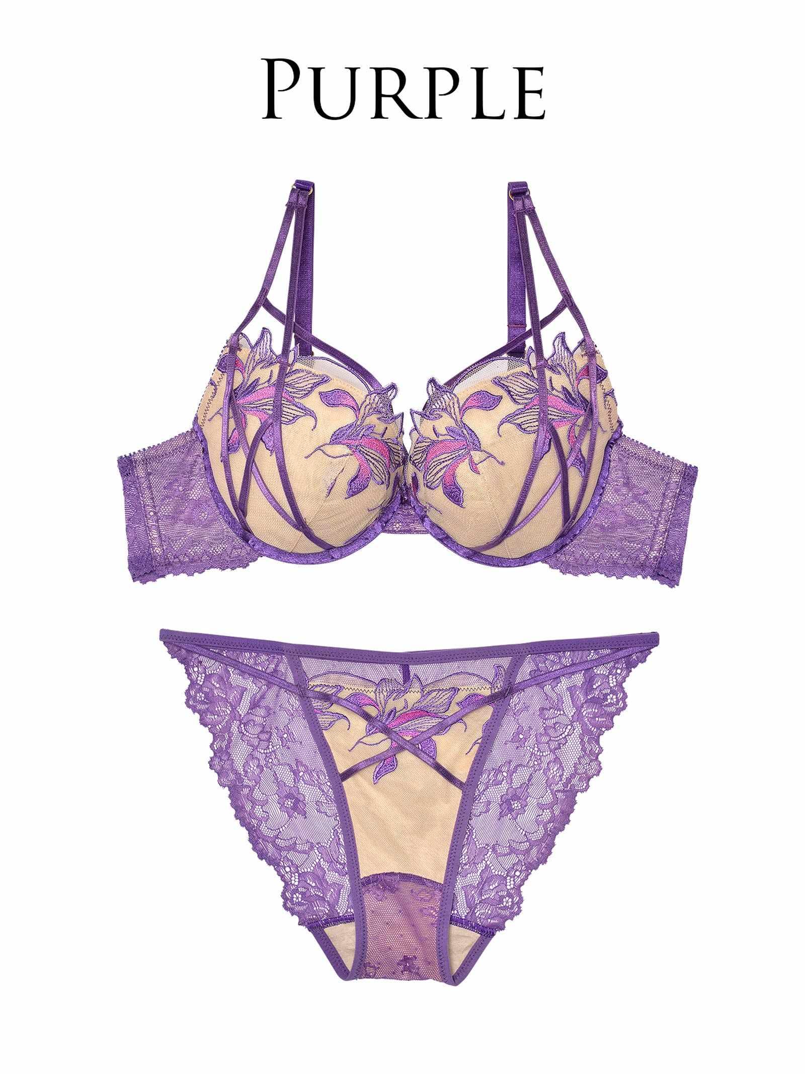 【Reinest】アンティークリリーコードブラジャー&バック透けフルバックショーツ - 【公式】247Lingerie