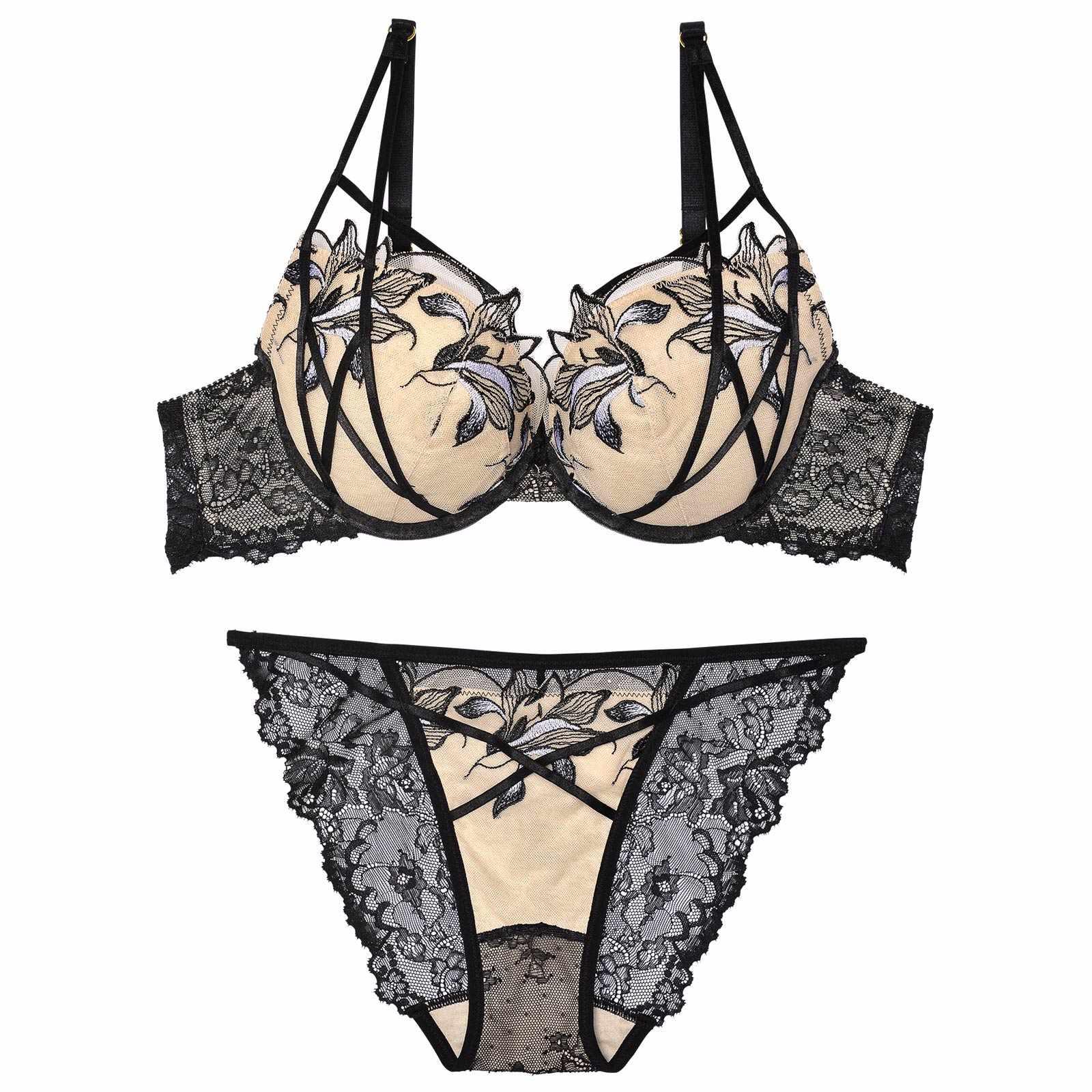 【Reinest】アンティークリリーコードブラジャー&バック透けフルバックショーツ - 【公式】247Lingerie