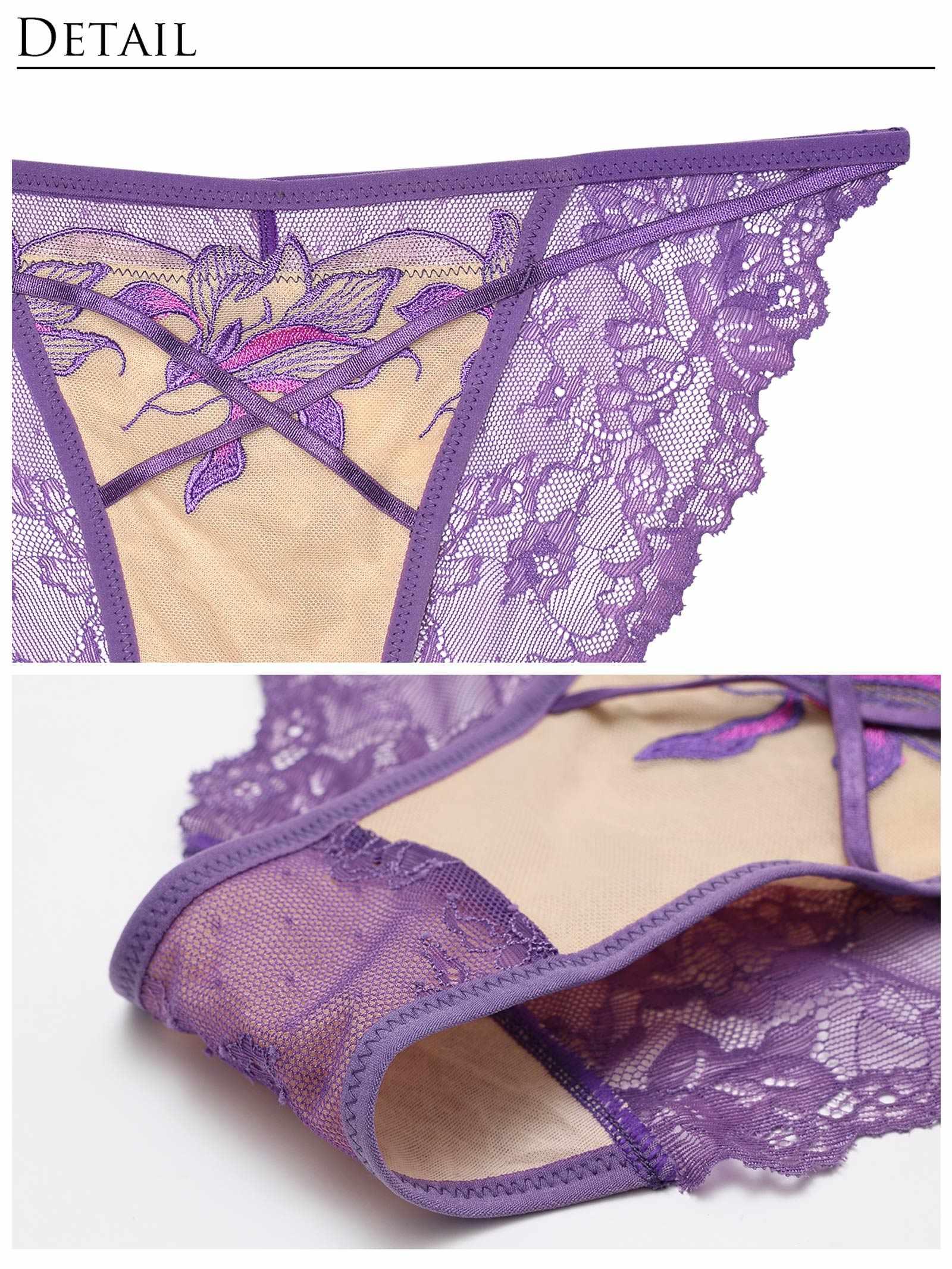 【Reinest】アンティークリリーコードブラジャー&バック透けフルバックショーツ - 【公式】247Lingerie