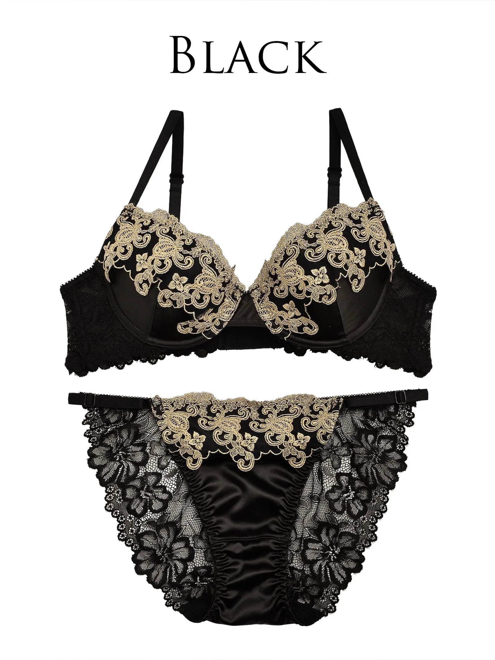 【Reinest】グロッシーダマスクフラワーブラジャー&バック透けフルバックショーツ - 【公式】247Lingerie