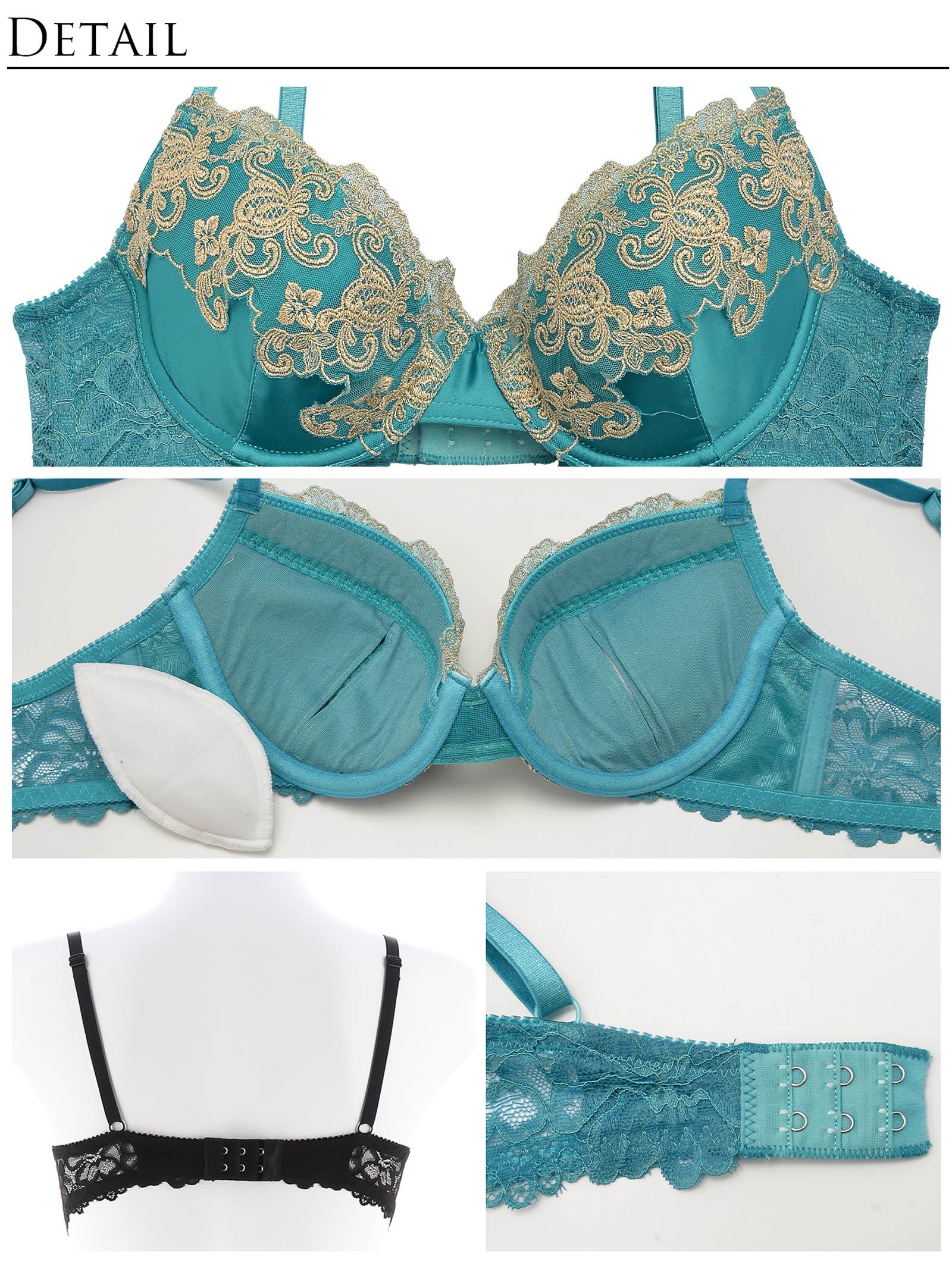 【Reinest】グロッシーダマスクフラワーブラジャー&バック透けフルバックショーツ - 【公式】247Lingerie