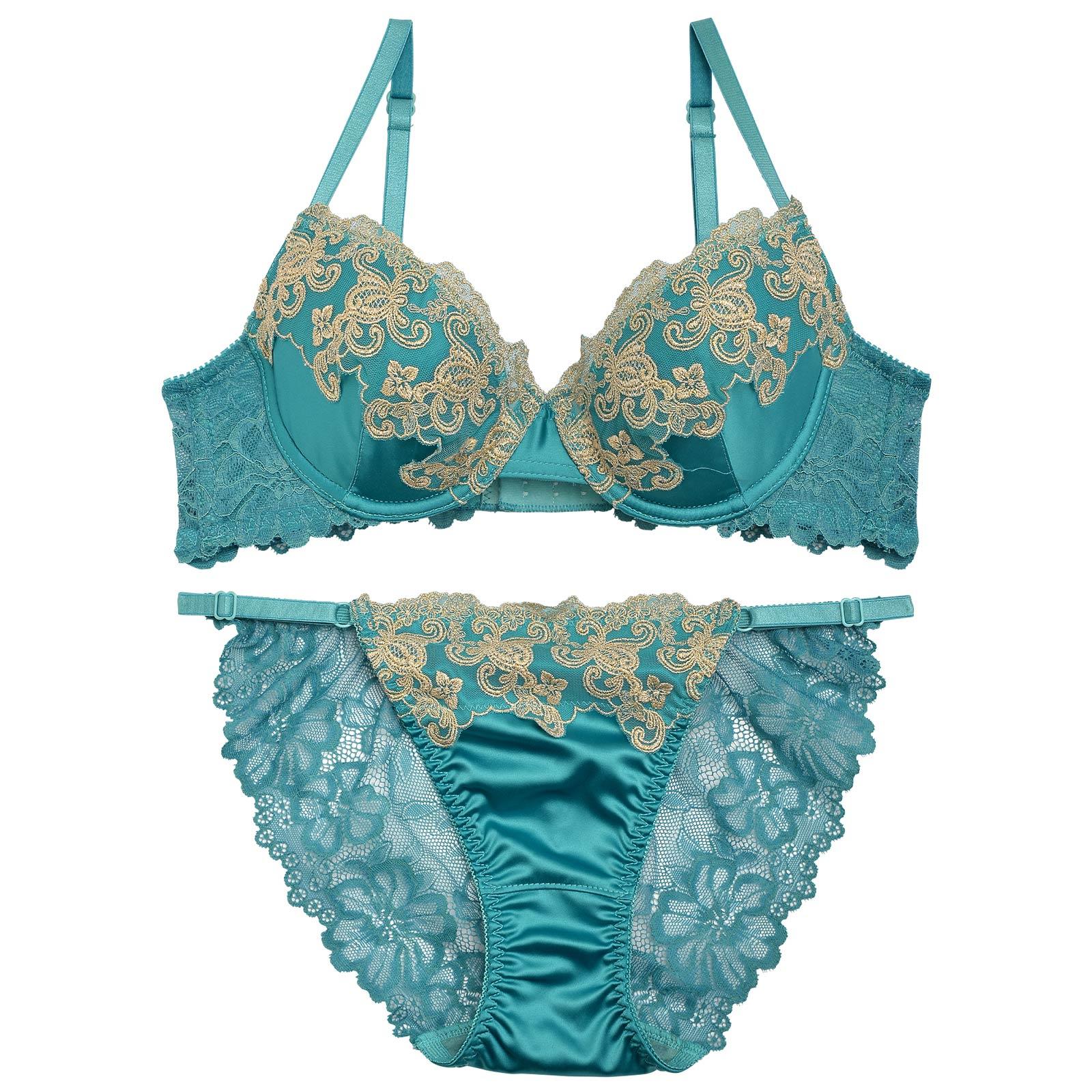 【Reinest】グロッシーダマスクフラワーブラジャー&バック透けフルバックショーツ - 【公式】247Lingerie