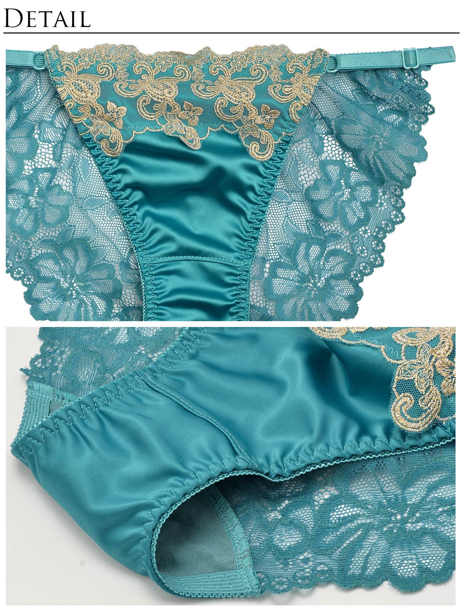 【Reinest】グロッシーダマスクフラワーブラジャー&バック透けフルバックショーツ - 【公式】247Lingerie