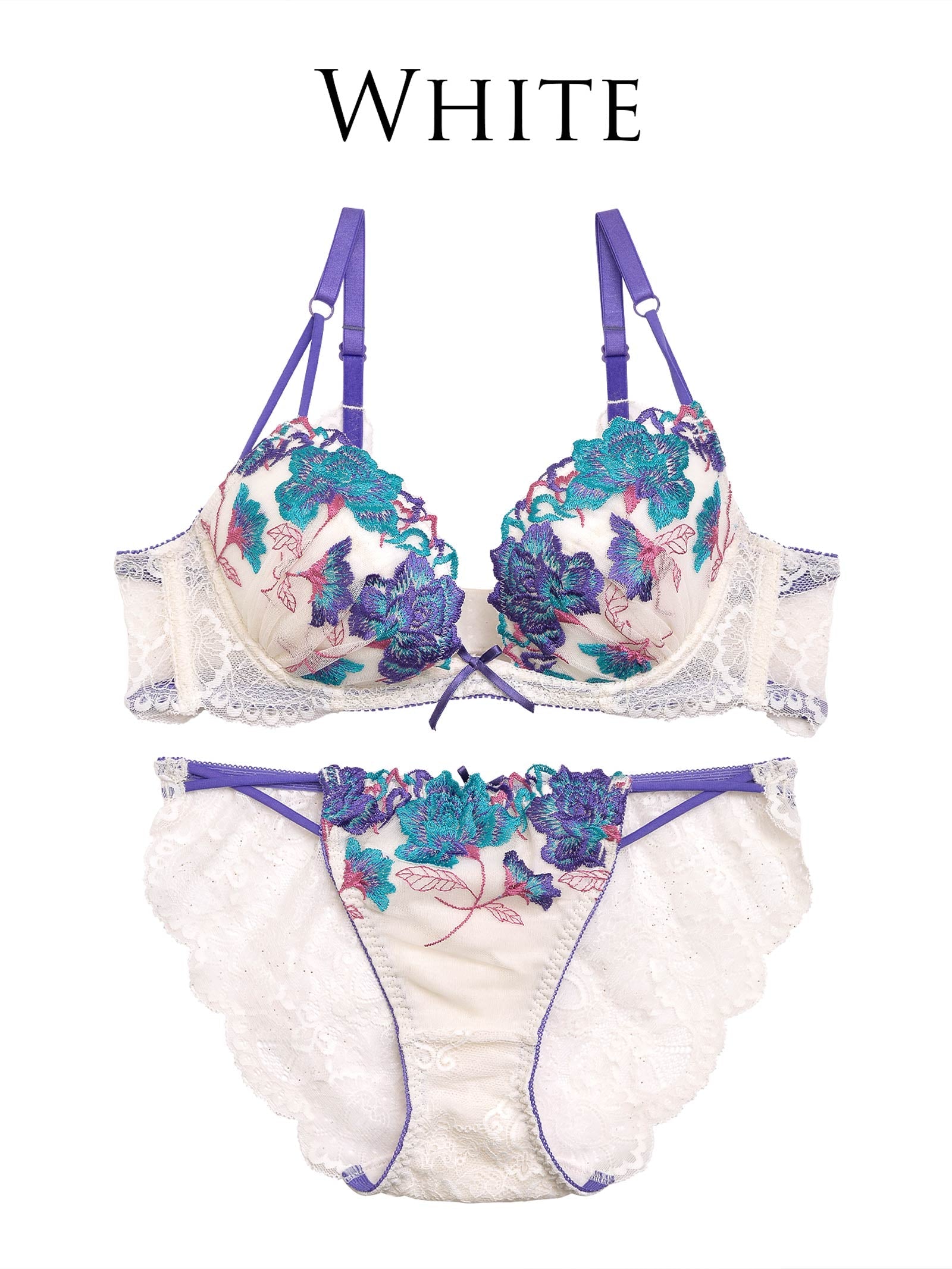 【予約:2/3頃より順次発送】1/27新作!【Reinest】シュエットグラデーションフラワーブラジャー&バック透けフルバックショーツ