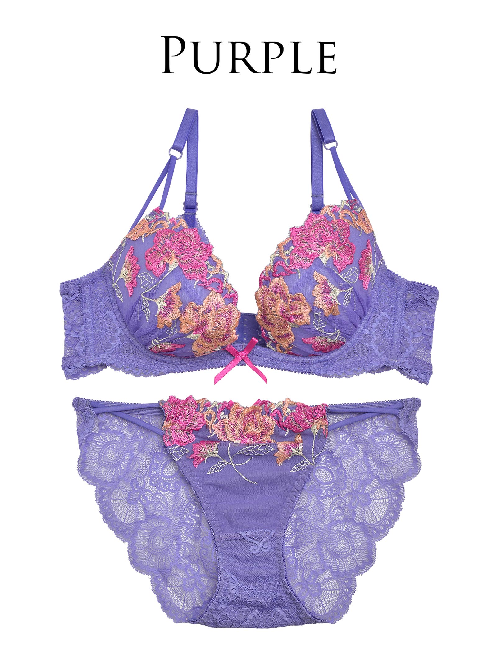 【予約:2/3頃より順次発送】1/27新作!【Reinest】シュエットグラデーションフラワーブラジャー&バック透けフルバックショーツ