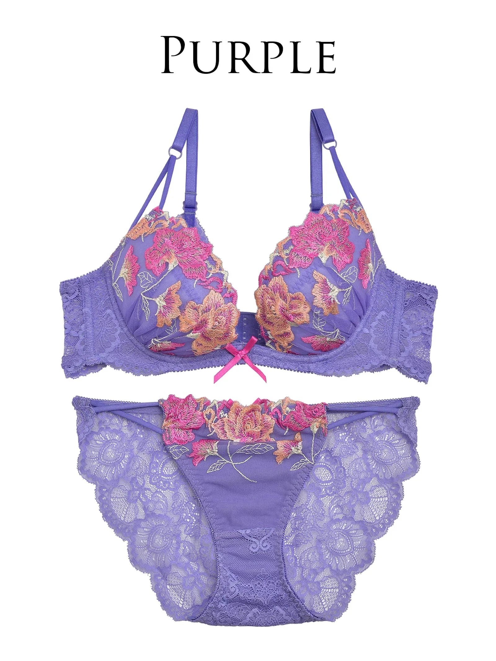 【Reinest】シュエットグラデーションフラワーブラジャー&バック透けフルバックショーツ - 【公式】247Lingerie