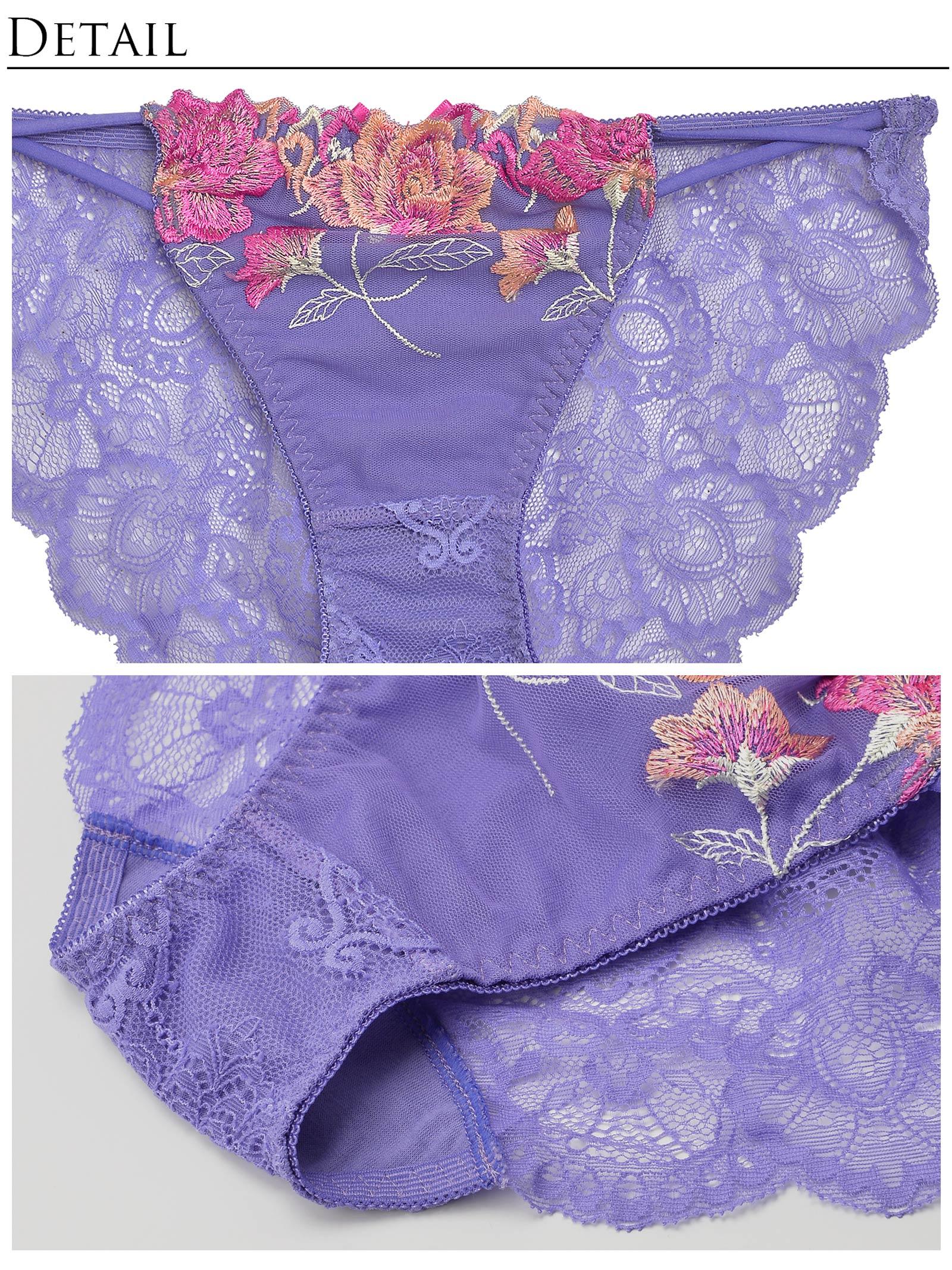 【Reinest】シュエットグラデーションフラワーブラジャー&バック透けフルバックショーツ - 【公式】247Lingerie