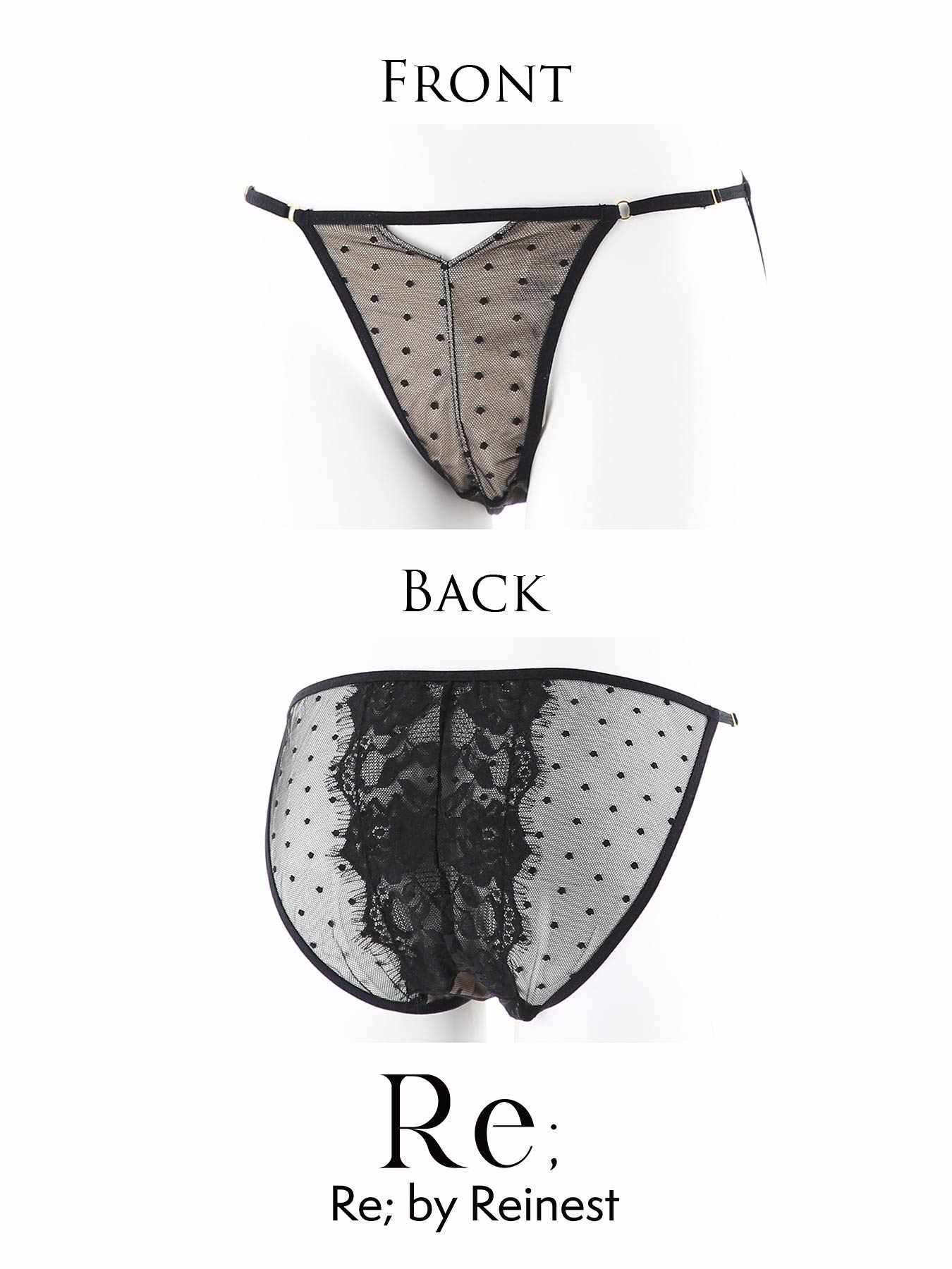 【Re;by Reinest】Dot Sheer Lace Shorts / ドットシアーレース単品フルバックショーツ