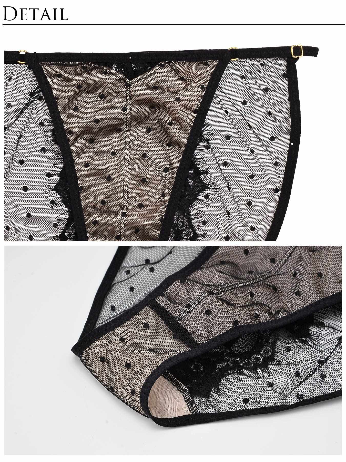 【Re;by Reinest】Dot Sheer Lace Shorts / ドットシアーレース単品フルバックショーツ