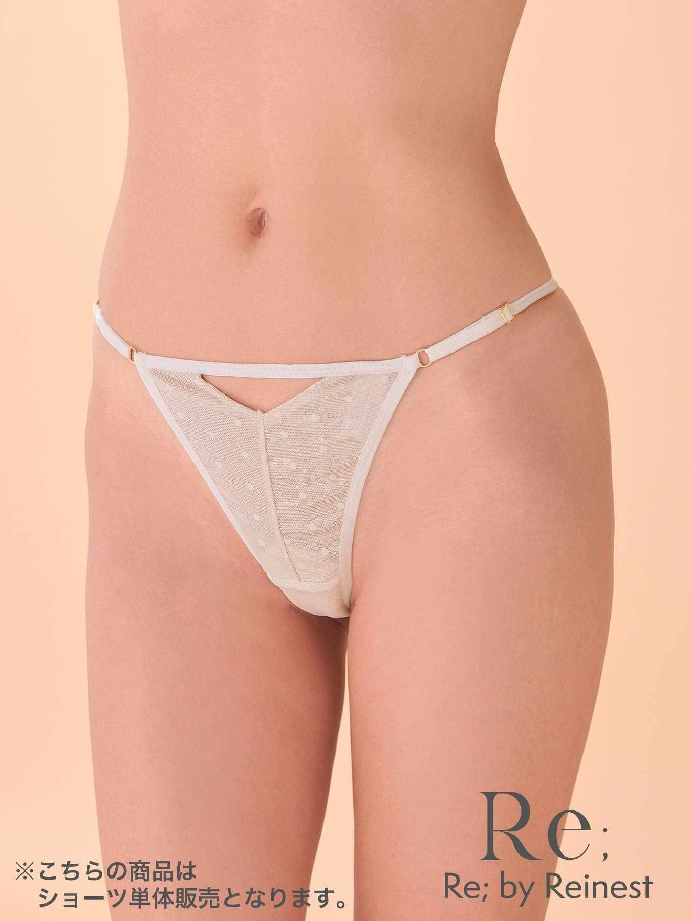 【Re;by Reinest】ZERO BRA series Dot Sheer Lace T-back / ドットシアーレース単品Tバックショーツ - 【公式】247Lingerie
