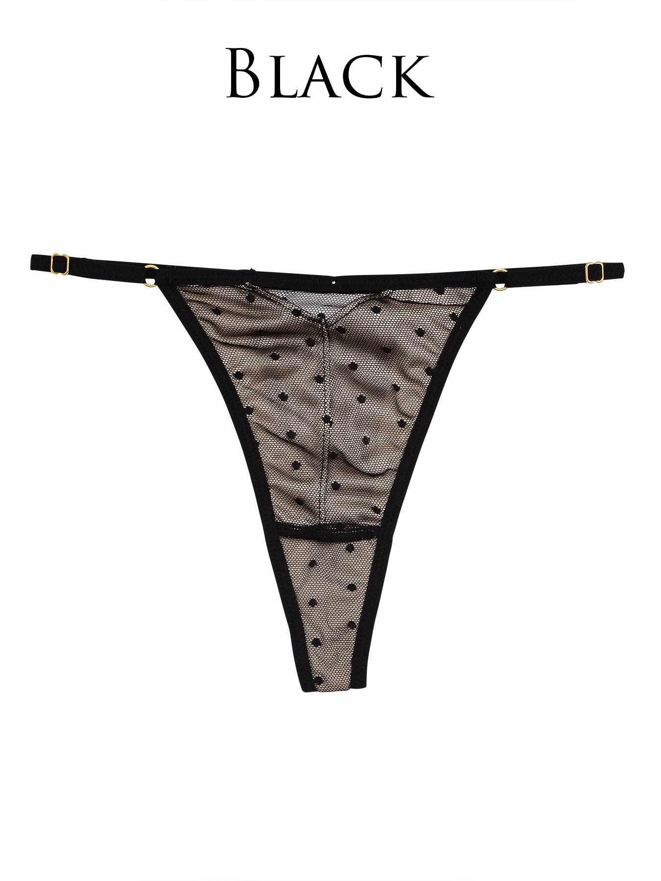 【Re;by Reinest】ZERO BRA series Dot Sheer Lace T-back / ドットシアーレース単品Tバックショーツ - 【公式】247Lingerie