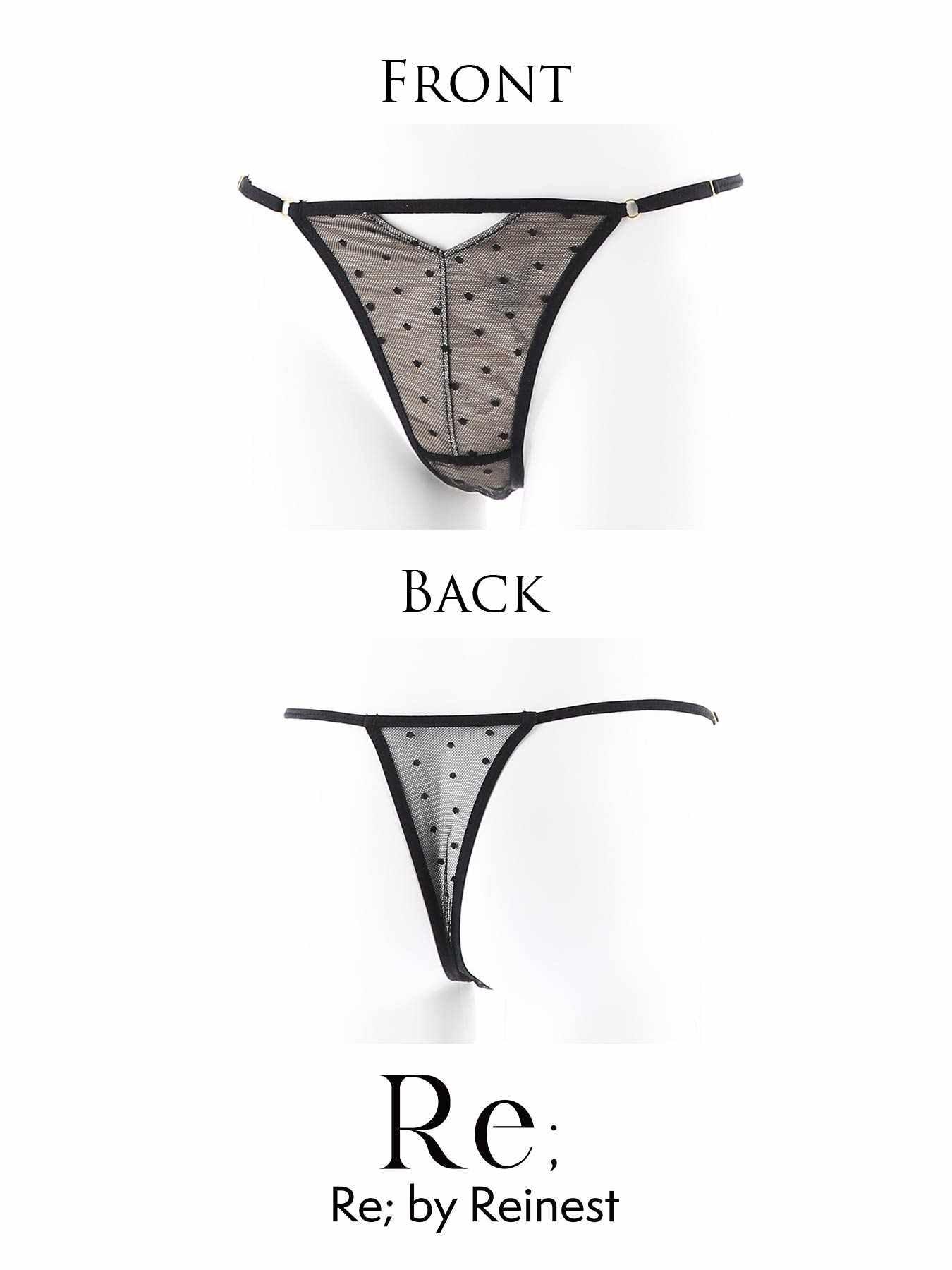【Re;by Reinest】ZERO BRA series Dot Sheer Lace T-back / ドットシアーレース単品Tバックショーツ - 【公式】247Lingerie