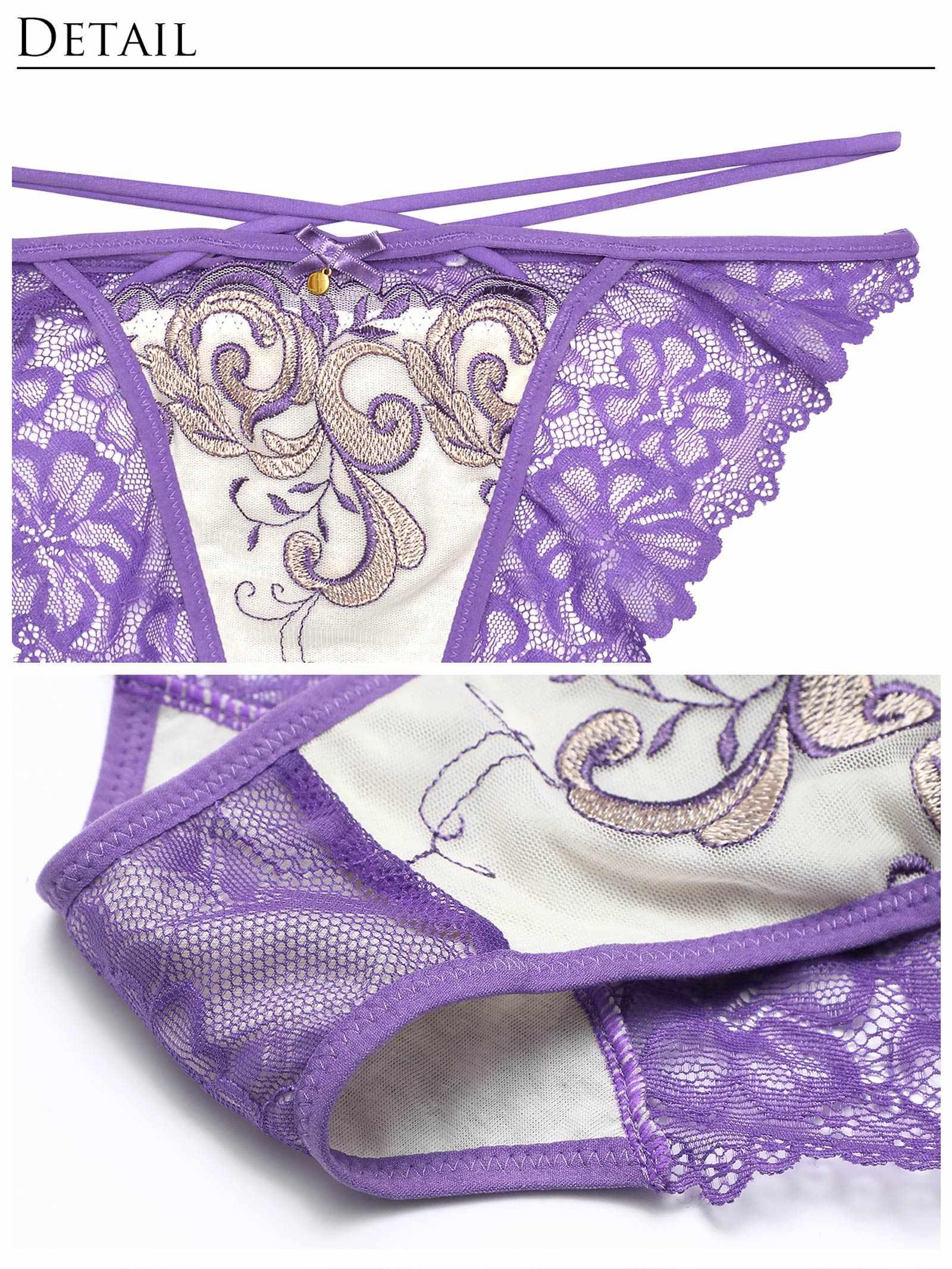 【Reinest】クラシカルアイビーブラジャー&バック透けフルバックショーツ - 【公式】247Lingerie