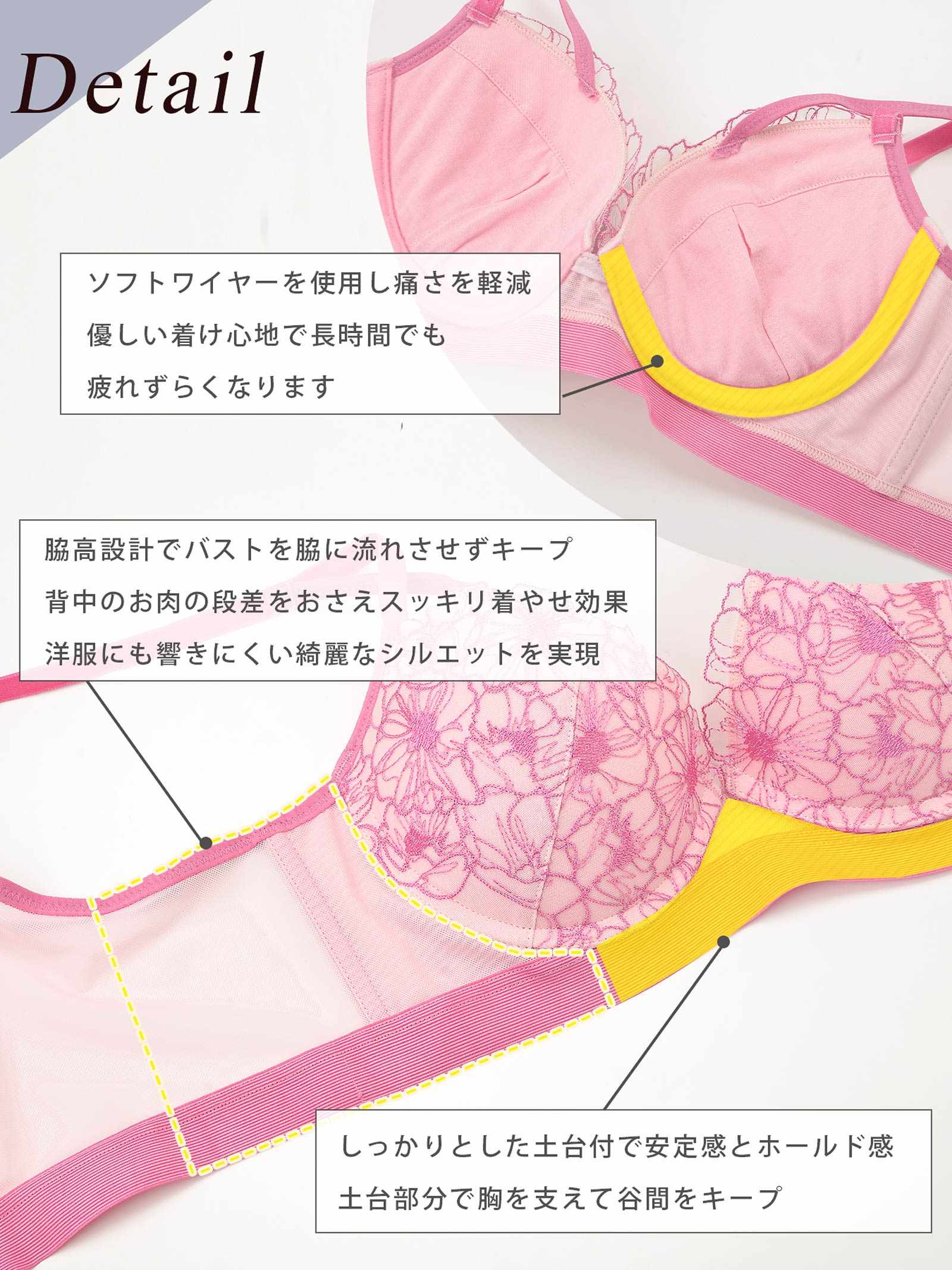 【Re;by Reinest】【GHサイズ】ボタニカルリュクスフラワーブラジャー