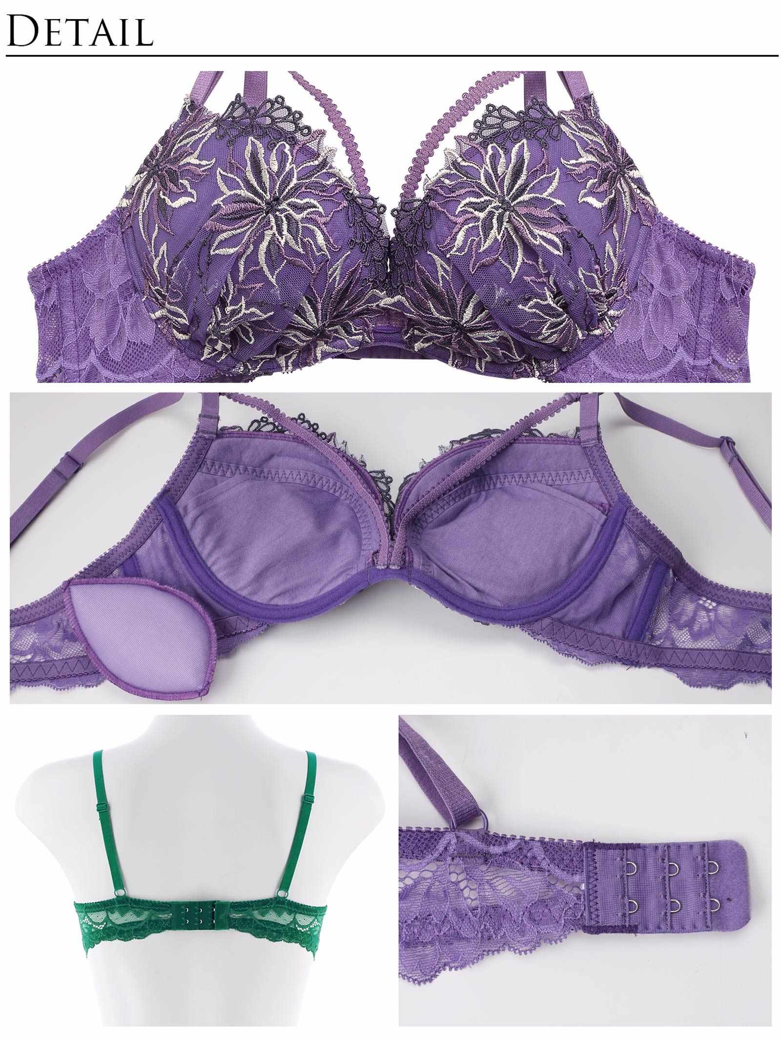 【Reinest】センシュアルビビッドフラワーブラジャー&バック透けフルバックショーツ - 【公式】247Lingerie