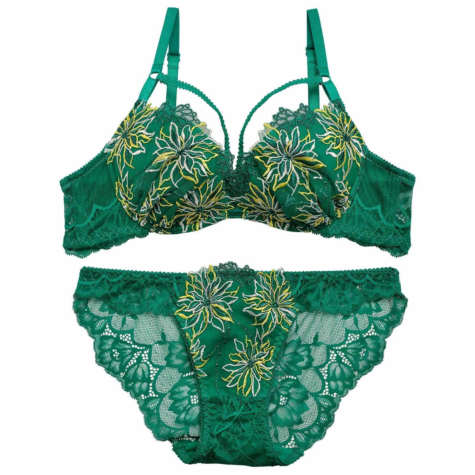 【Reinest】センシュアルビビッドフラワーブラジャー&バック透けフルバックショーツ - 【公式】247Lingerie