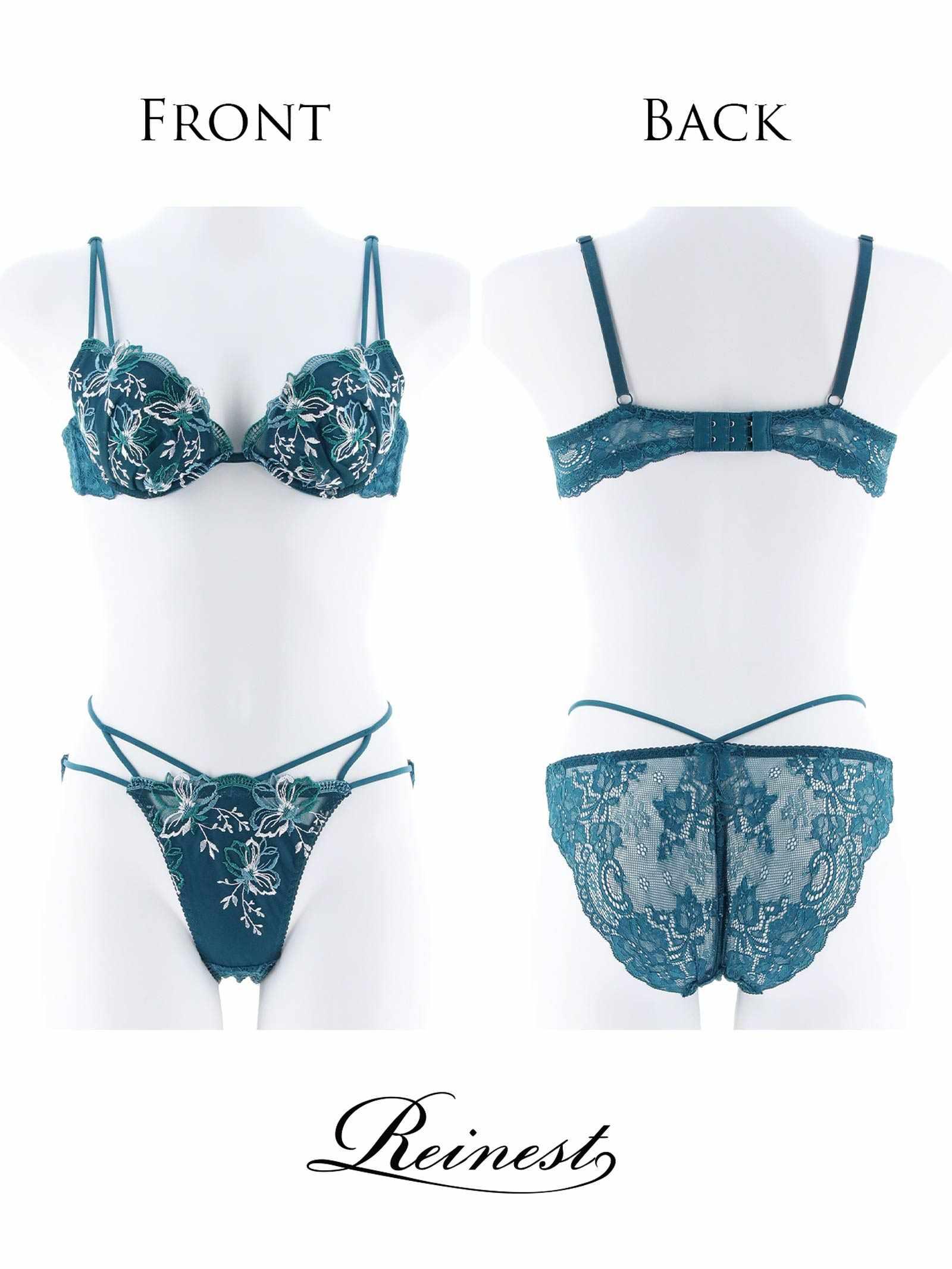 【永尾まりや着用】【Reinest】オアシスフラワーストリングブラジャー&バック透けフルバックショーツ - 【公式】247Lingerie