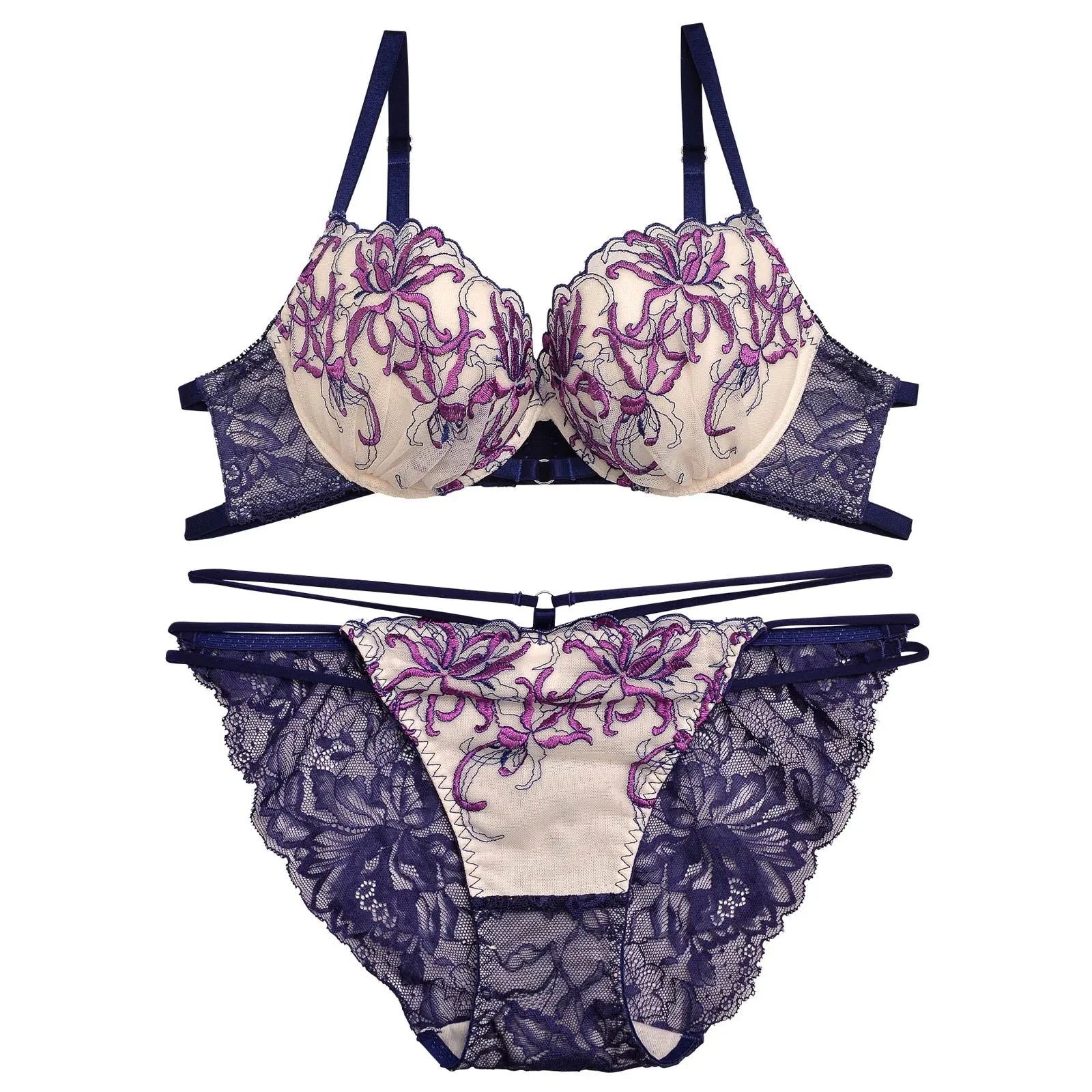 【Reinest】グレースリリーコードブラジャー&バック透けフルバックショーツ - 【公式】247Lingerie