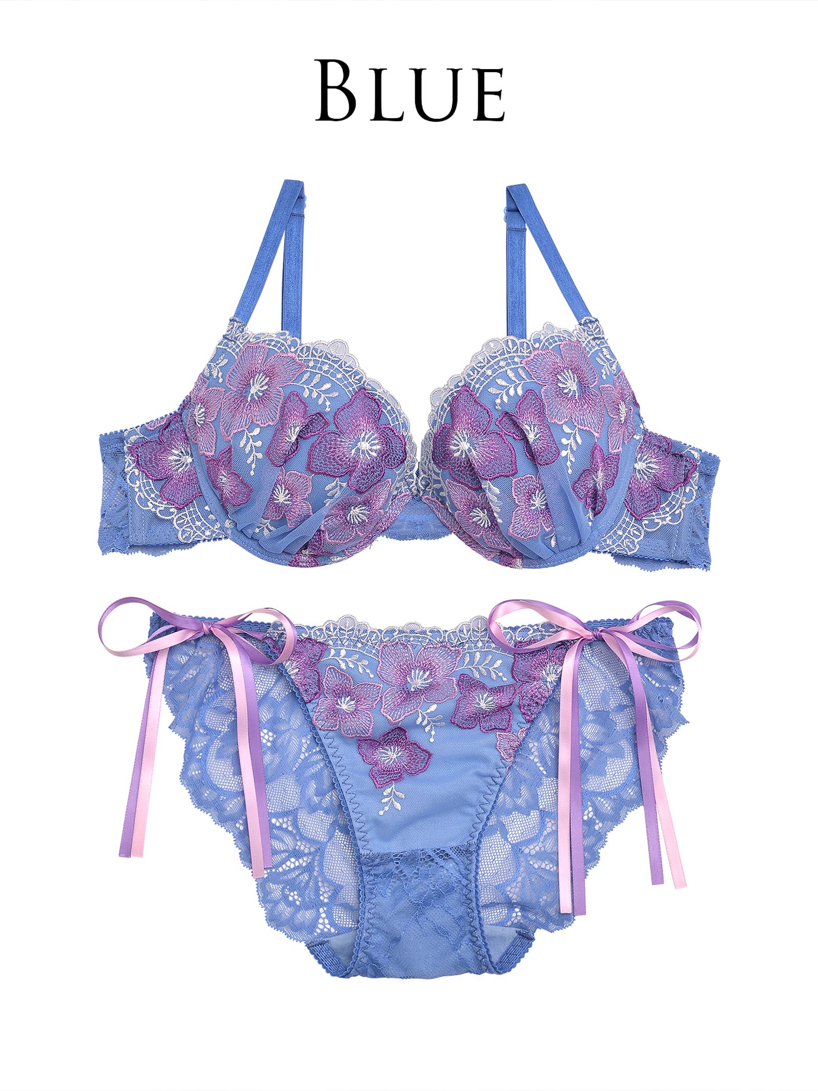 6/28新作!【Reinest】フレグラントベルフラワーブラジャー&サイド紐バック透けフルバックショーツ