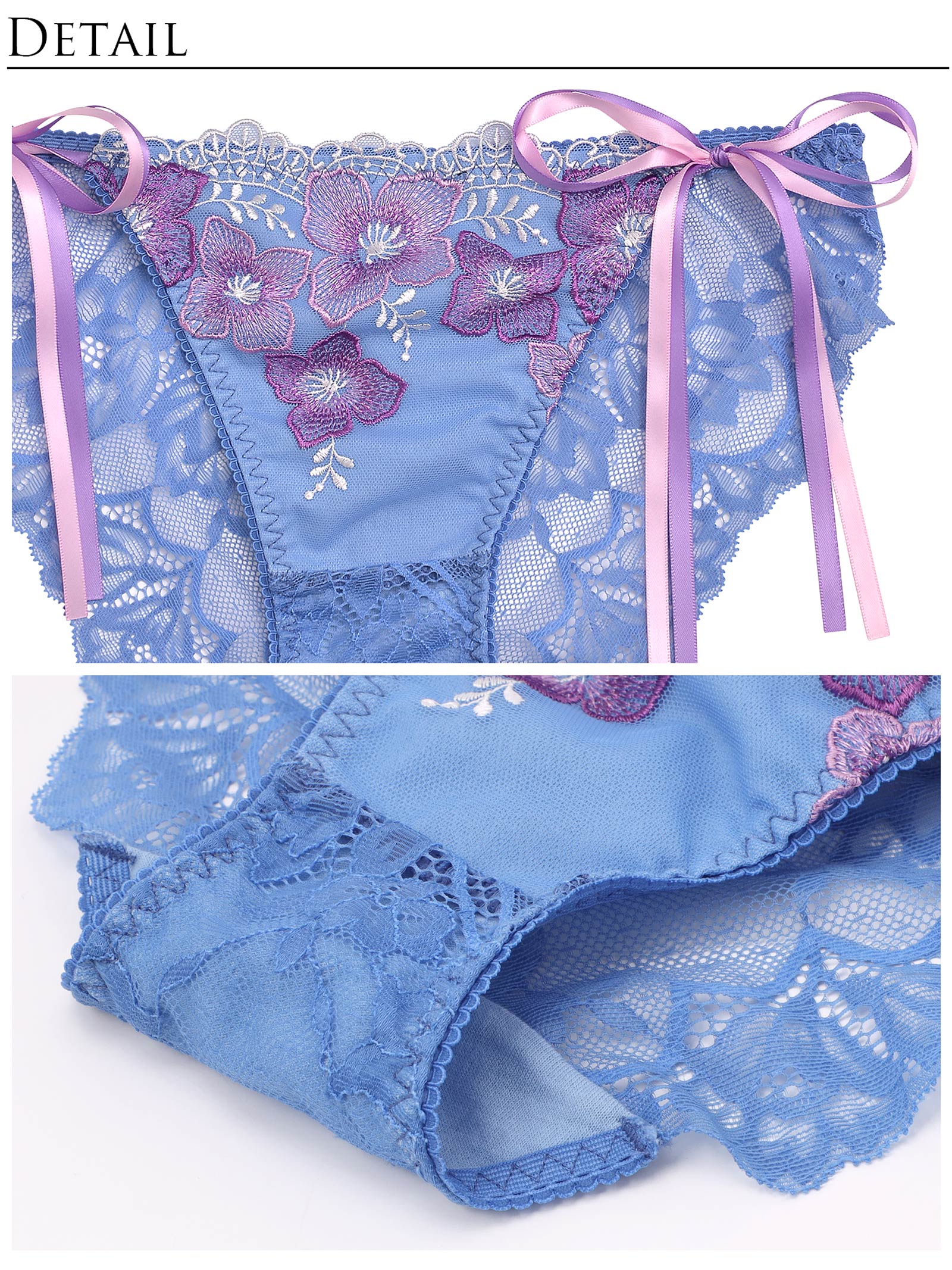 6/28新作!【Reinest】フレグラントベルフラワーブラジャー&サイド紐バック透けフルバックショーツ