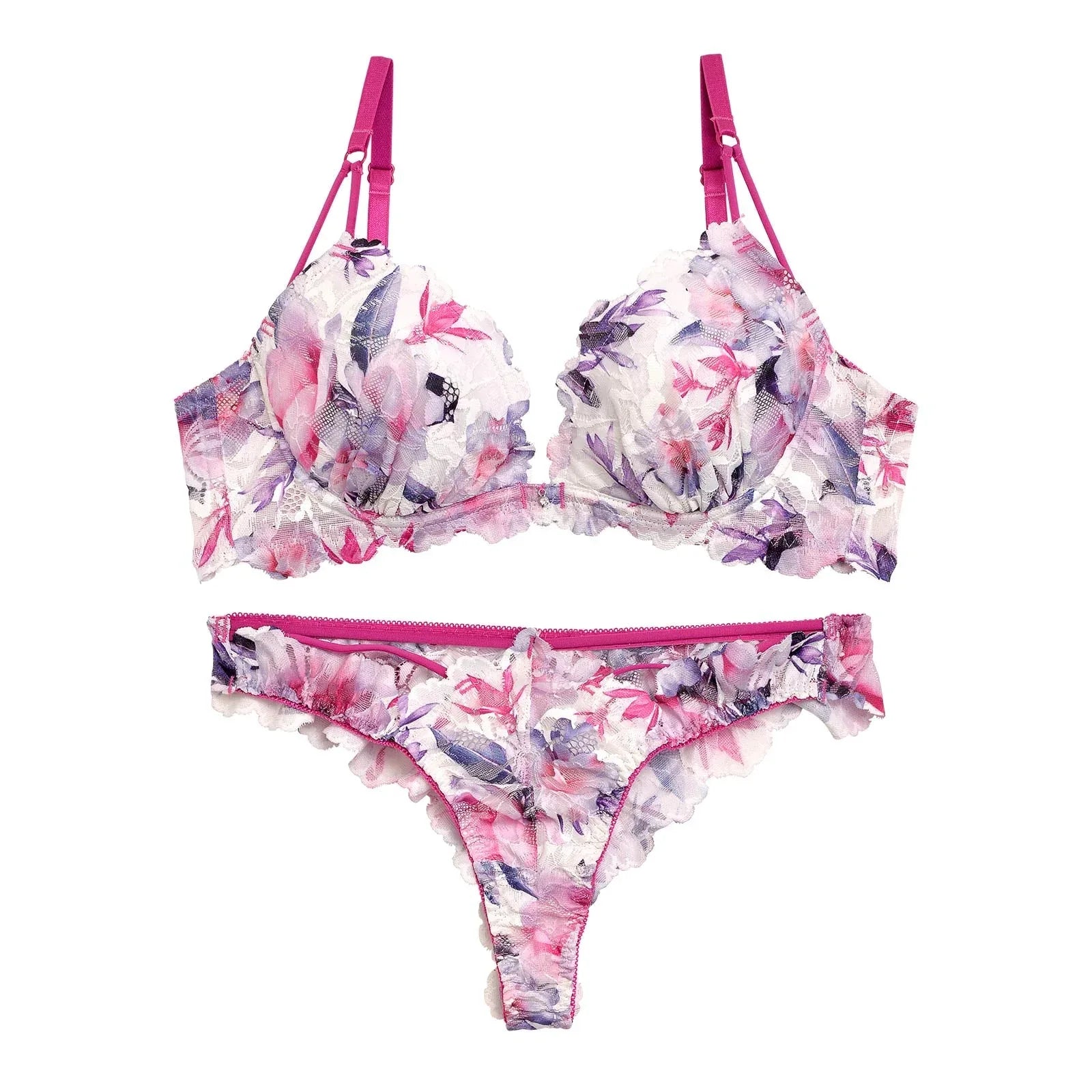 【永尾まりや着用】【Reinest】ドレッシーフラワーリッチブラジャー&バック透けTバックショーツ - 【公式】247Lingerie