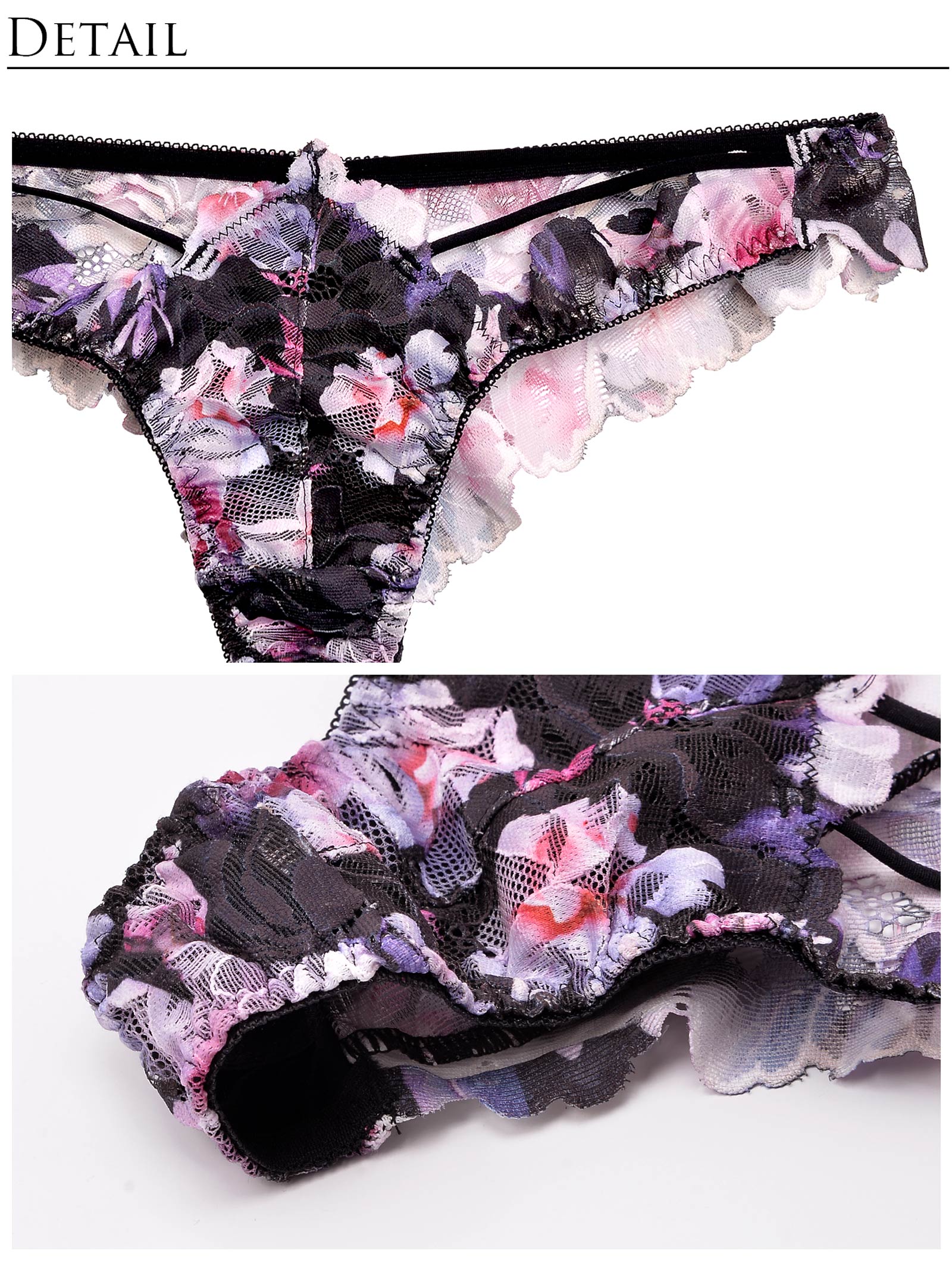 5/22新作!永尾まりや着用【Reinest】ドレッシーフラワーリッチブラジャー&バック透けTバックショーツ