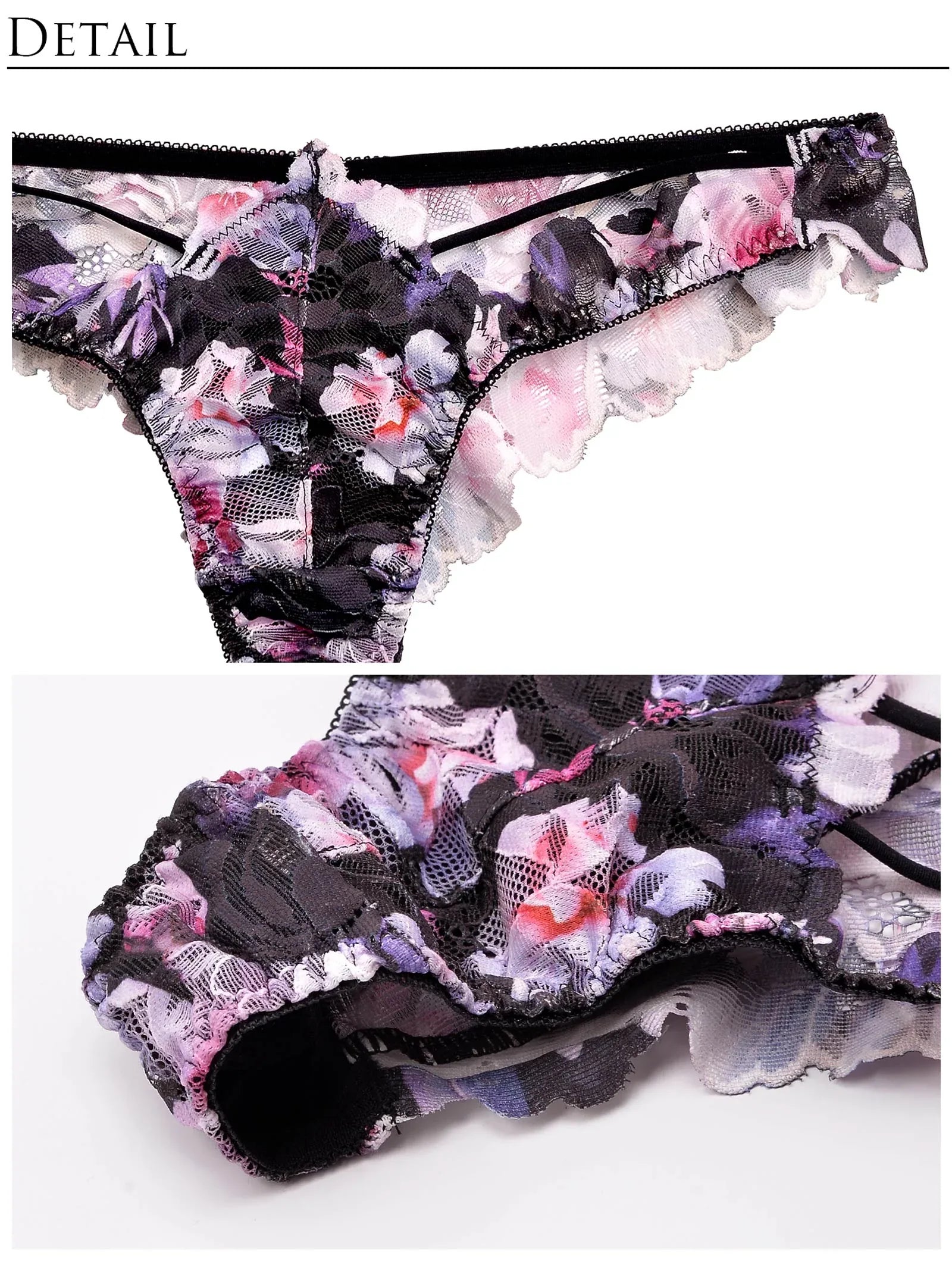 【永尾まりや着用】【Reinest】ドレッシーフラワーリッチブラジャー&バック透けTバックショーツ - 【公式】247Lingerie