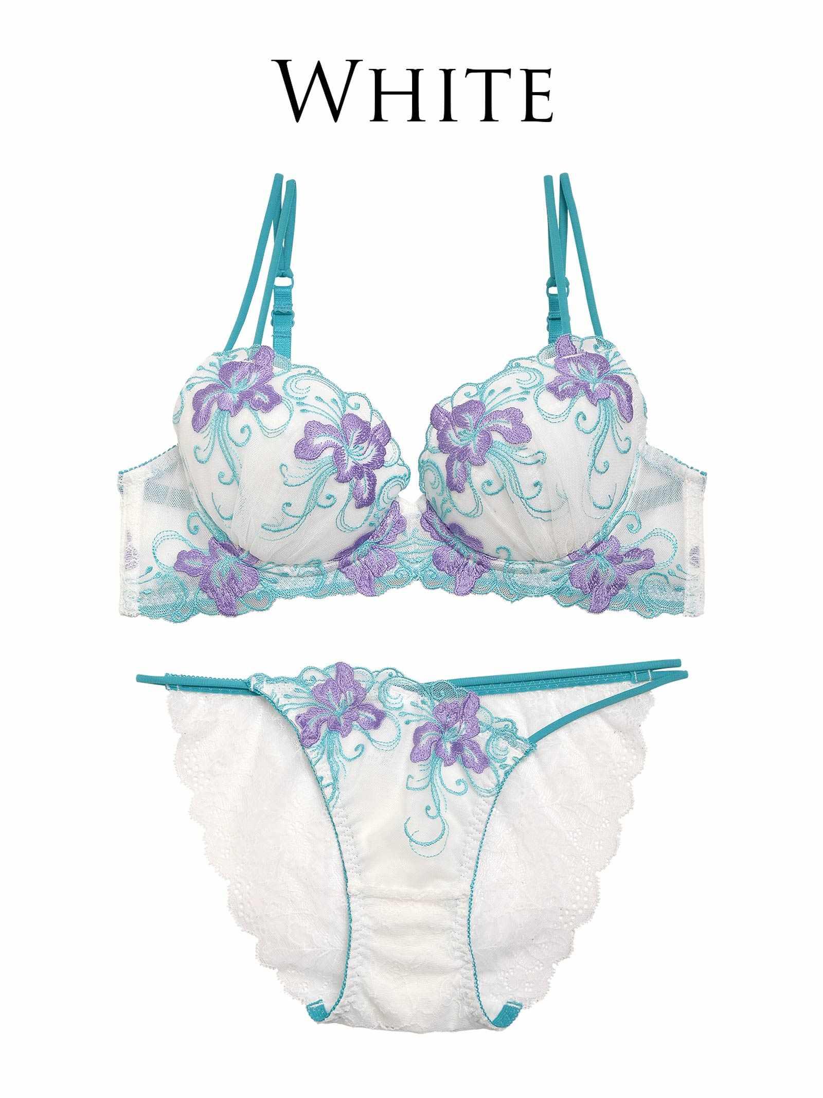 【Reinest】エスニックリリーエンブロイダリーブラジャー&バック透けフルバックショーツ - 【公式】247Lingerie