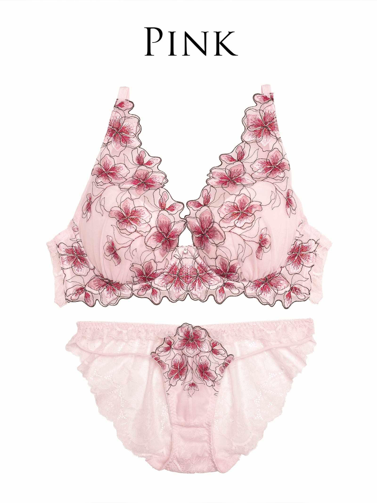1/20再販!【Reinest】プルメリアエンブロイダリーブラジャー&バック透けフルバックショーツ - 【公式】247Lingerie